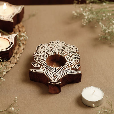  wooden tealight candle holder
