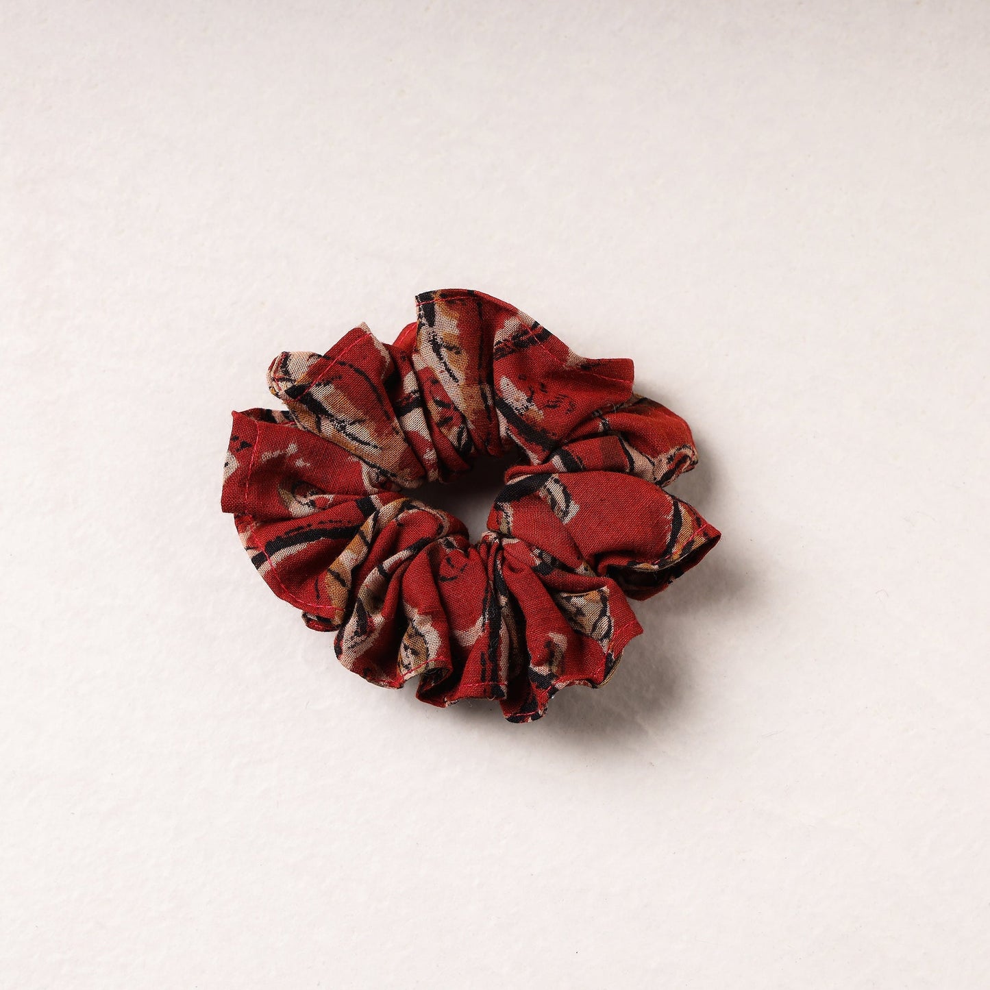 Kalamkari Block Printed Cotton Elastic Rubber Band/Scrunchie