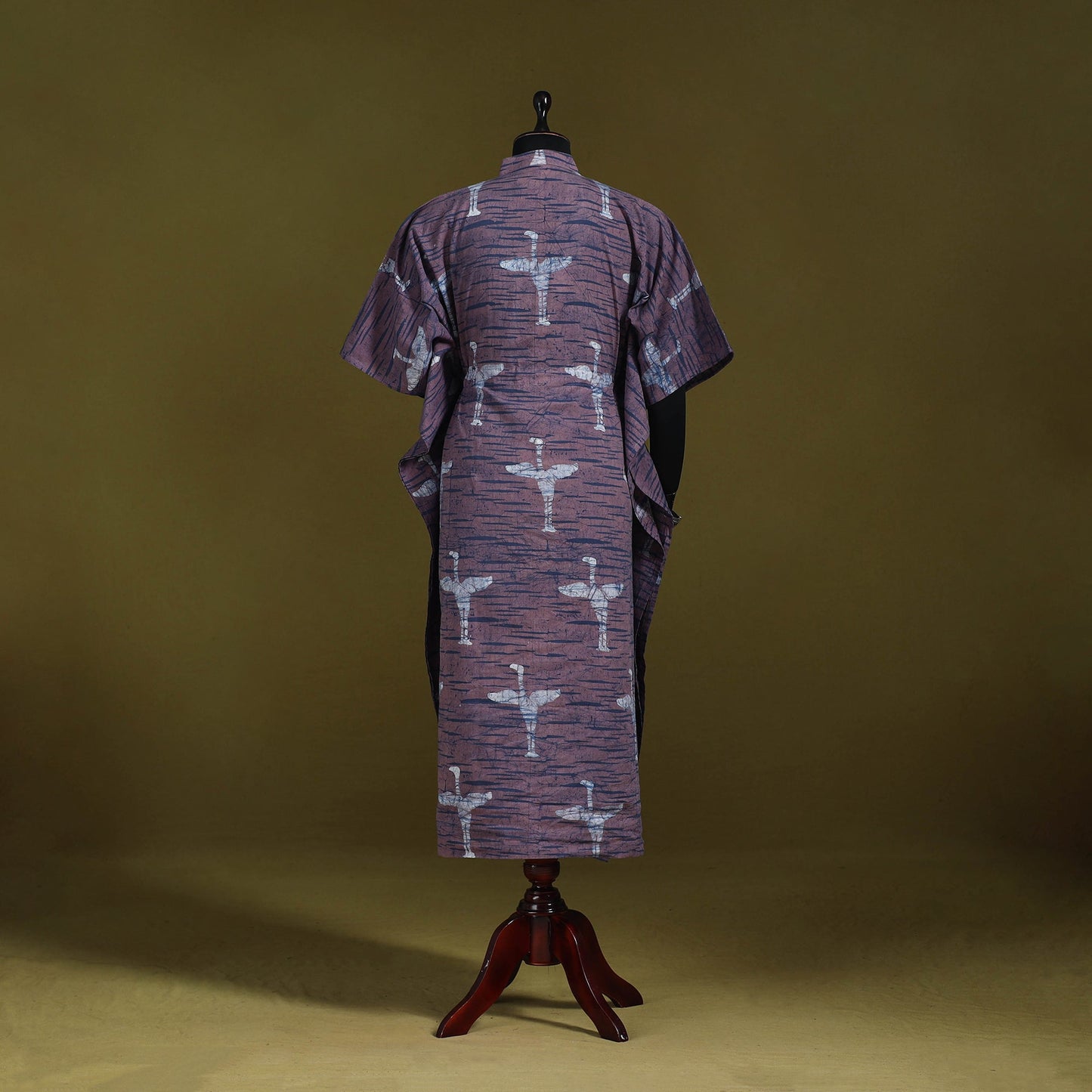 Hand batik cotton long kaftan 01 - handcrafted