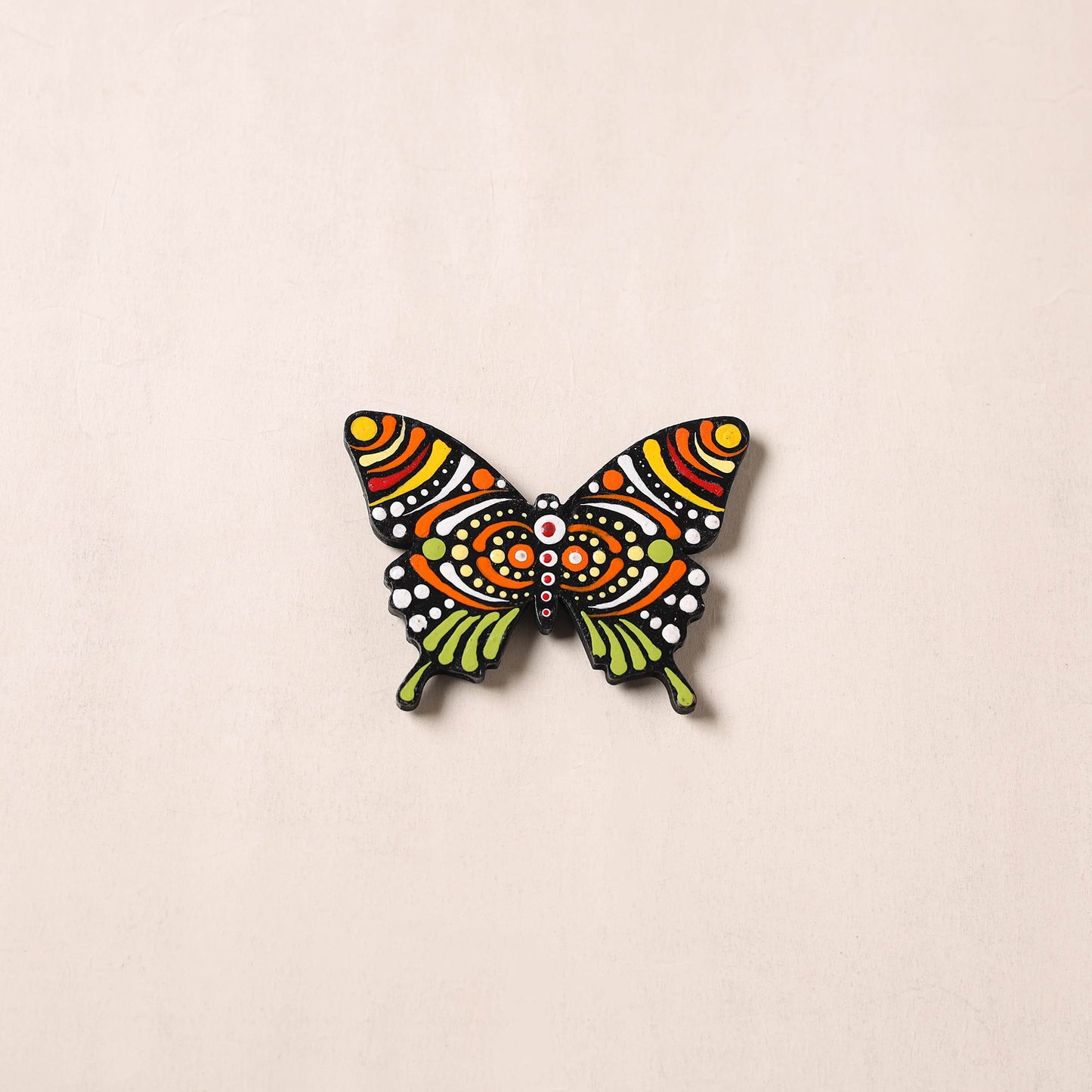 Multicolor - Butterfly Handpainted Mandala Art Wooden Fridge Magnet 43