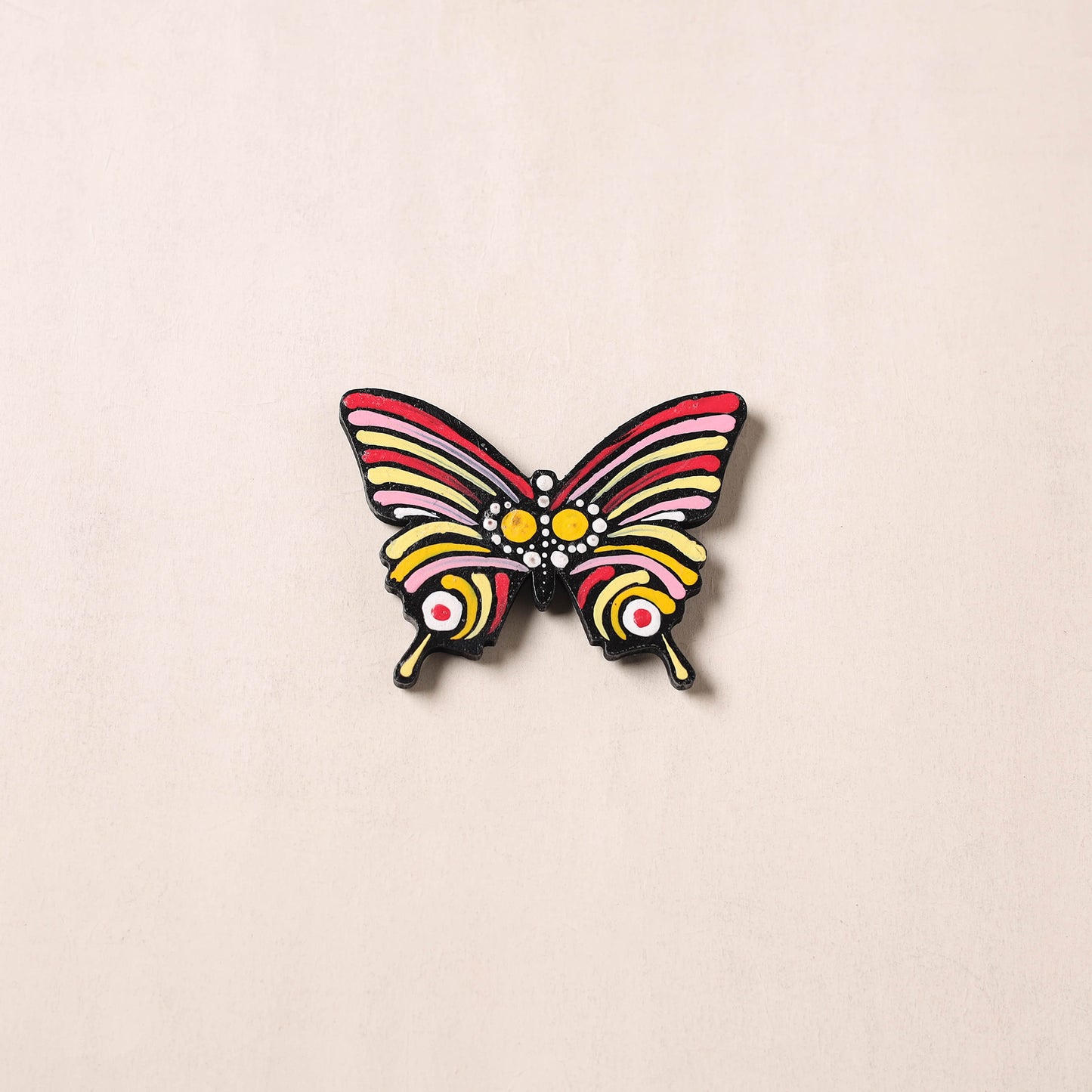 Multicolor - Butterfly Handpainted Mandala Art Wooden Fridge Magnet 44