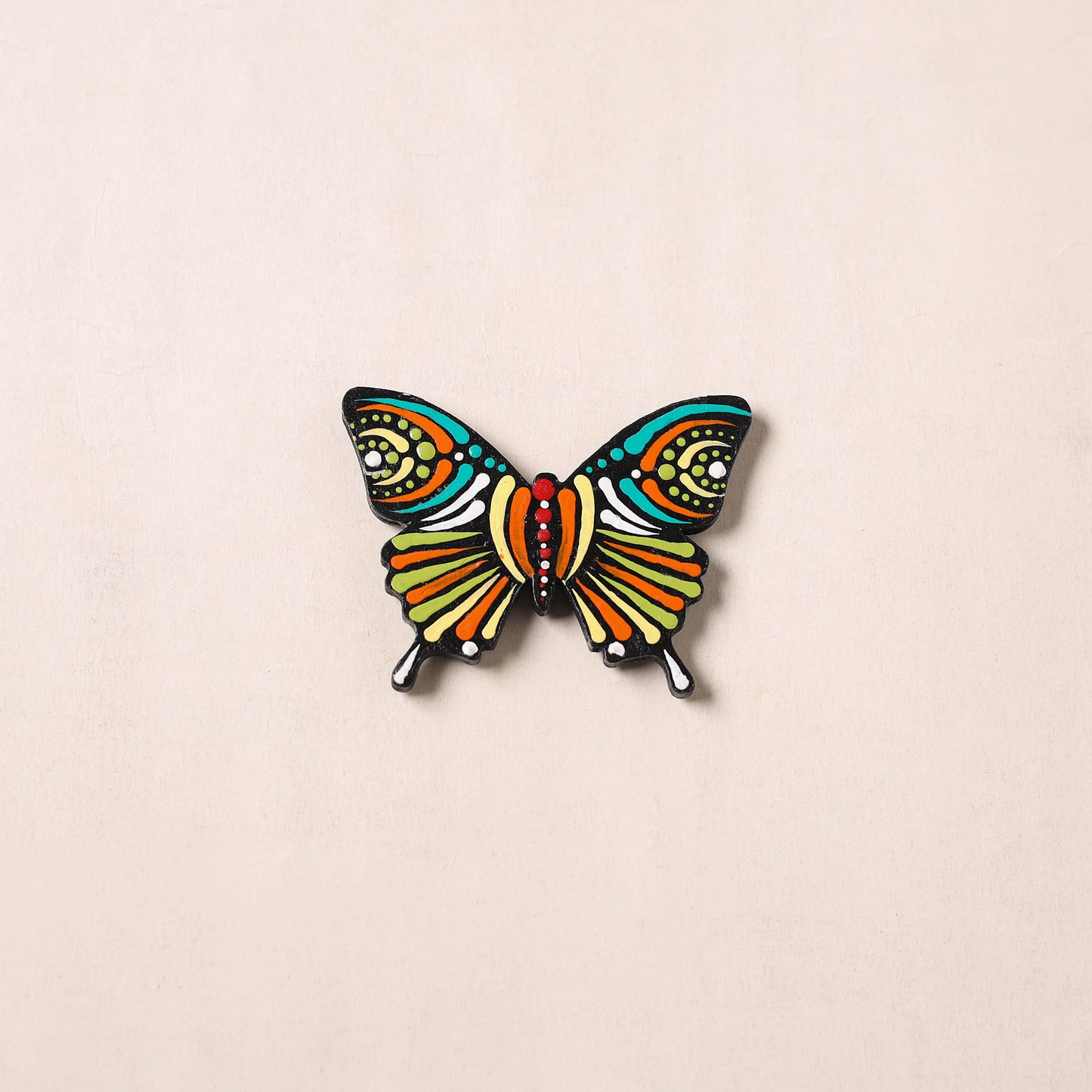 Multicolor - Butterfly Handpainted Mandala Art Wooden Fridge Magnet 47