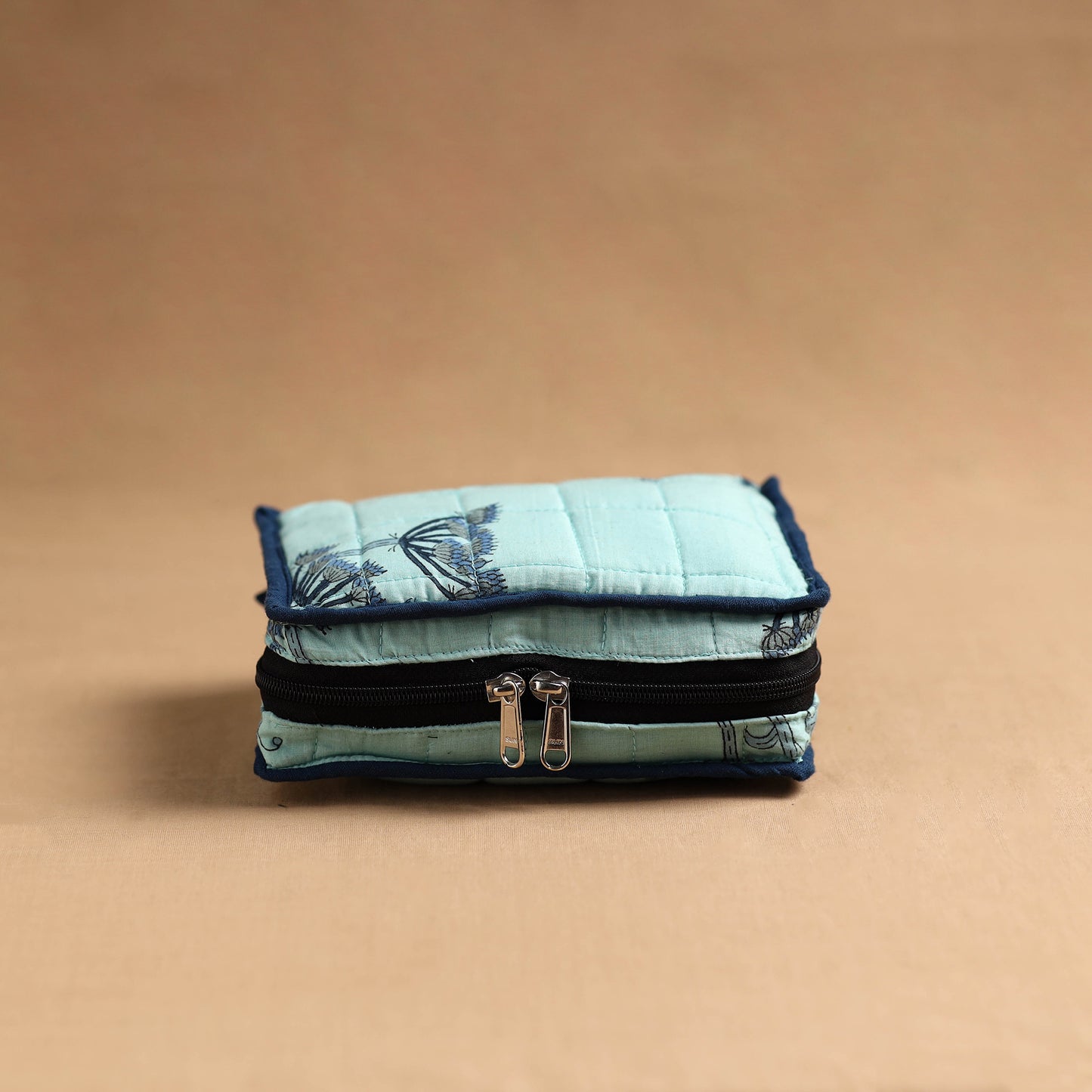 Blue Handmade 4 Pocket Jewellery Pouch