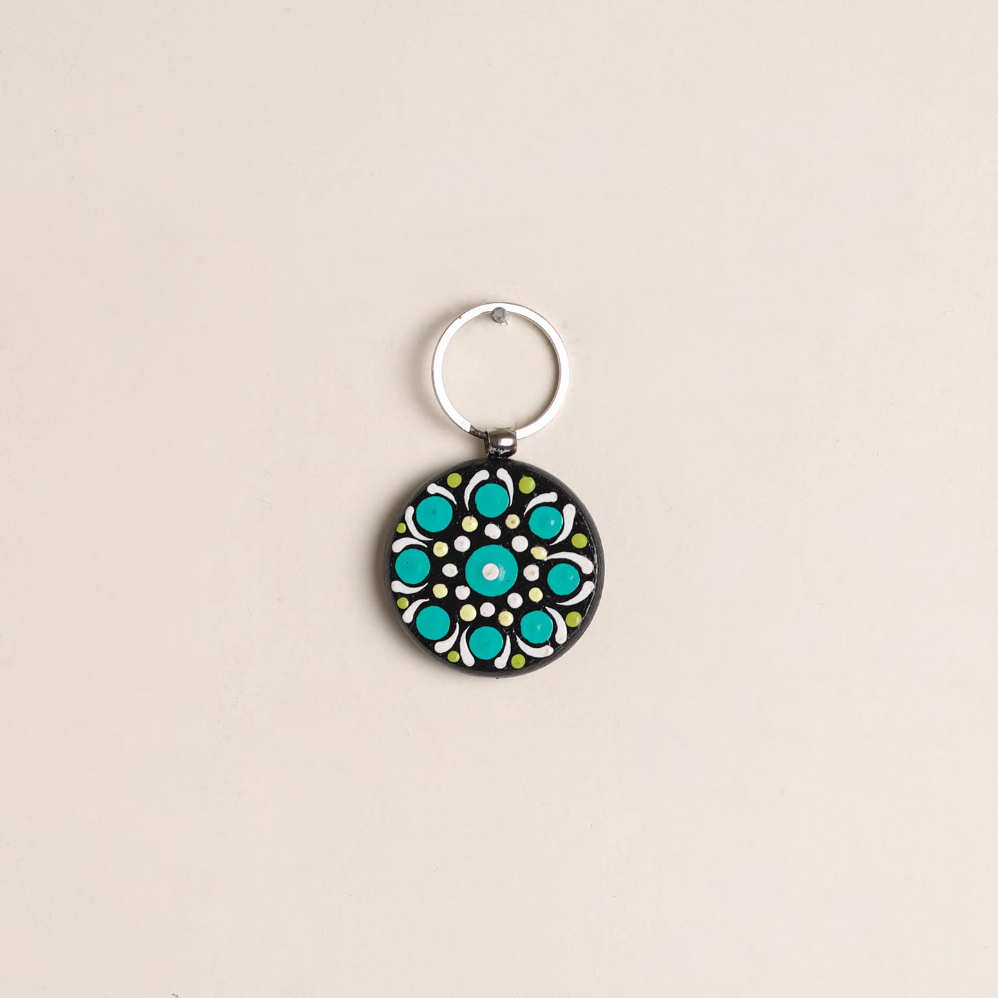 Handpainted Mandala Art Wooden Keychain 50