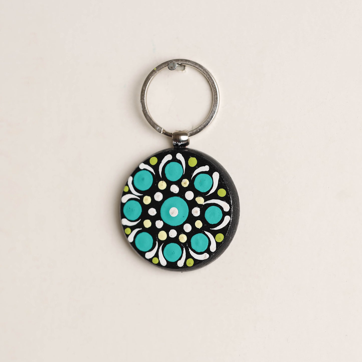 Handpainted Mandala Art Wooden Keychain 50