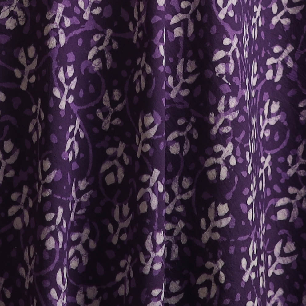 Purple - Bagru Dabu Hand Block Print Natural Dyed Cotton Fabric 76