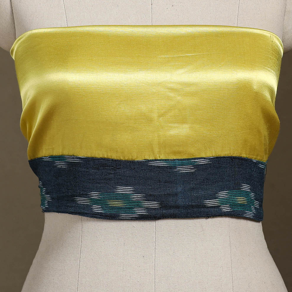 Yellow Plain Mashru Silk Blouse Piece