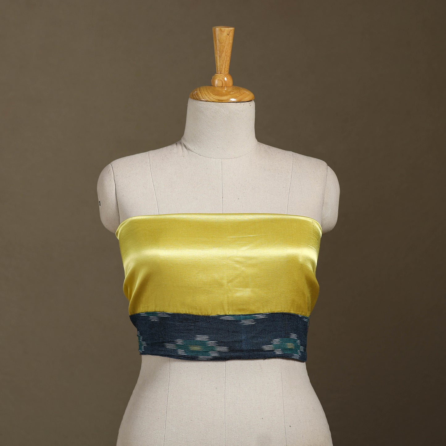 Yellow Plain Mashru Silk Blouse Piece