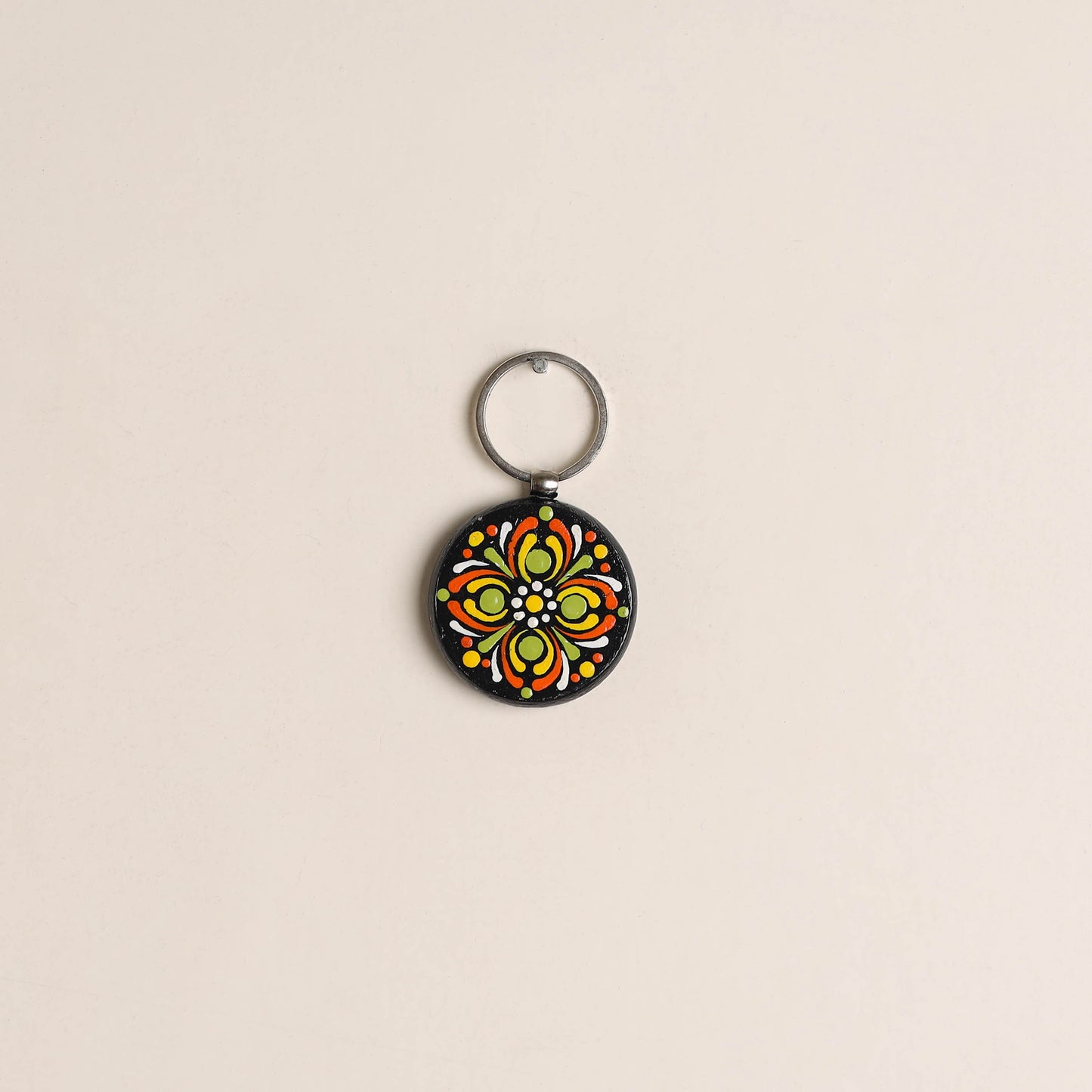 Handpainted Mandala Art Wooden Keychain 63
