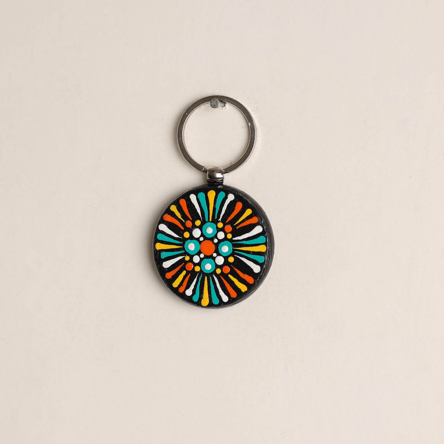 Handpainted Mandala Art Wooden Keychain 65