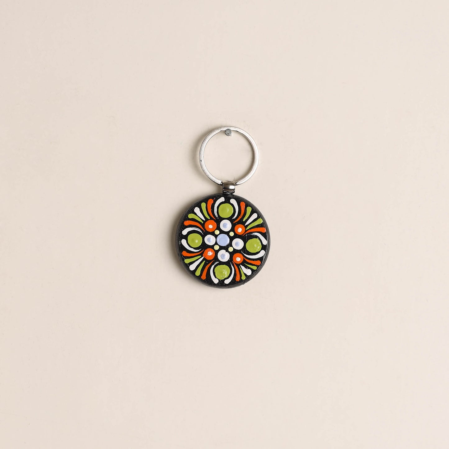 Handpainted Mandala Art Wooden Keychain 66