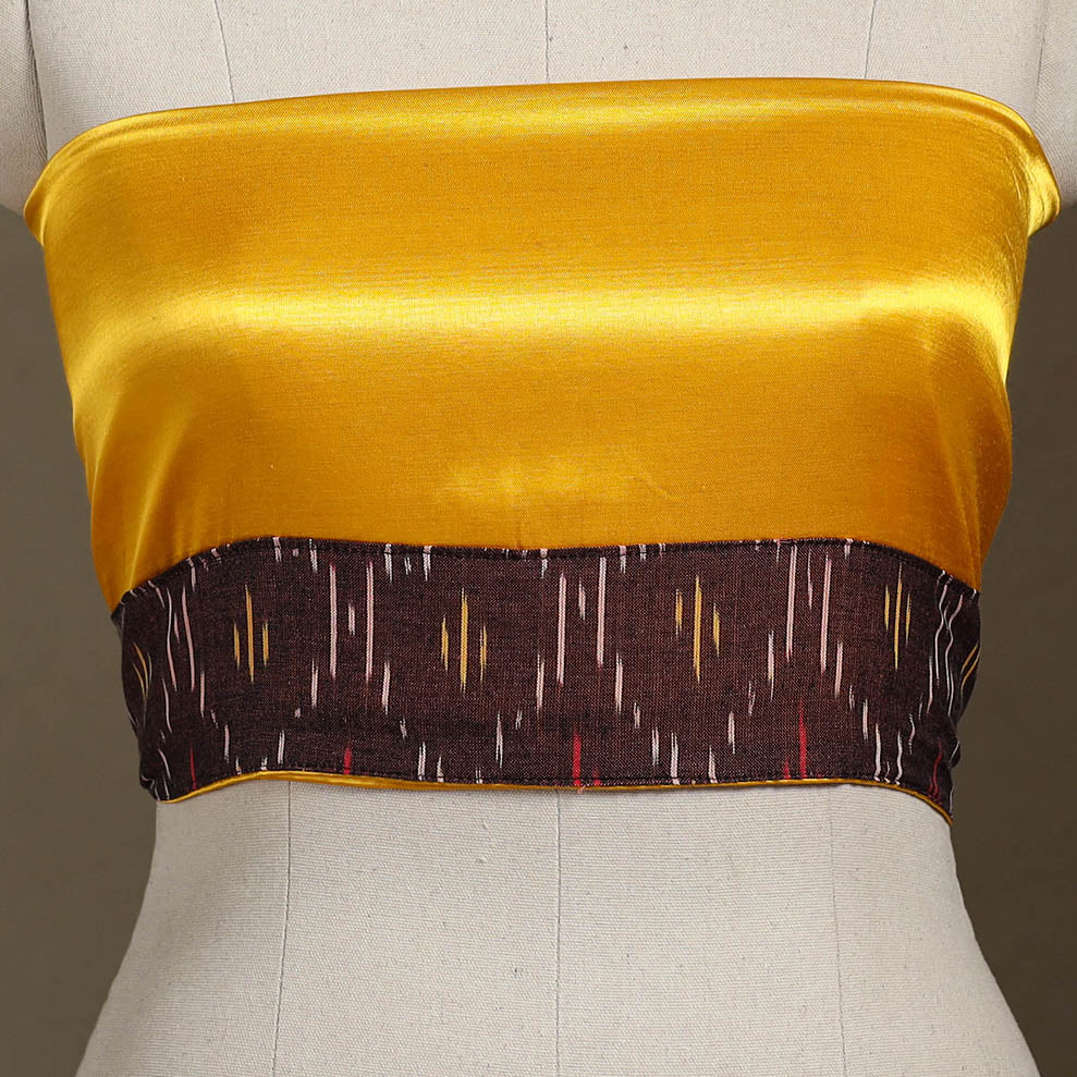 Yellow Plain Mashru Silk Blouse Piece