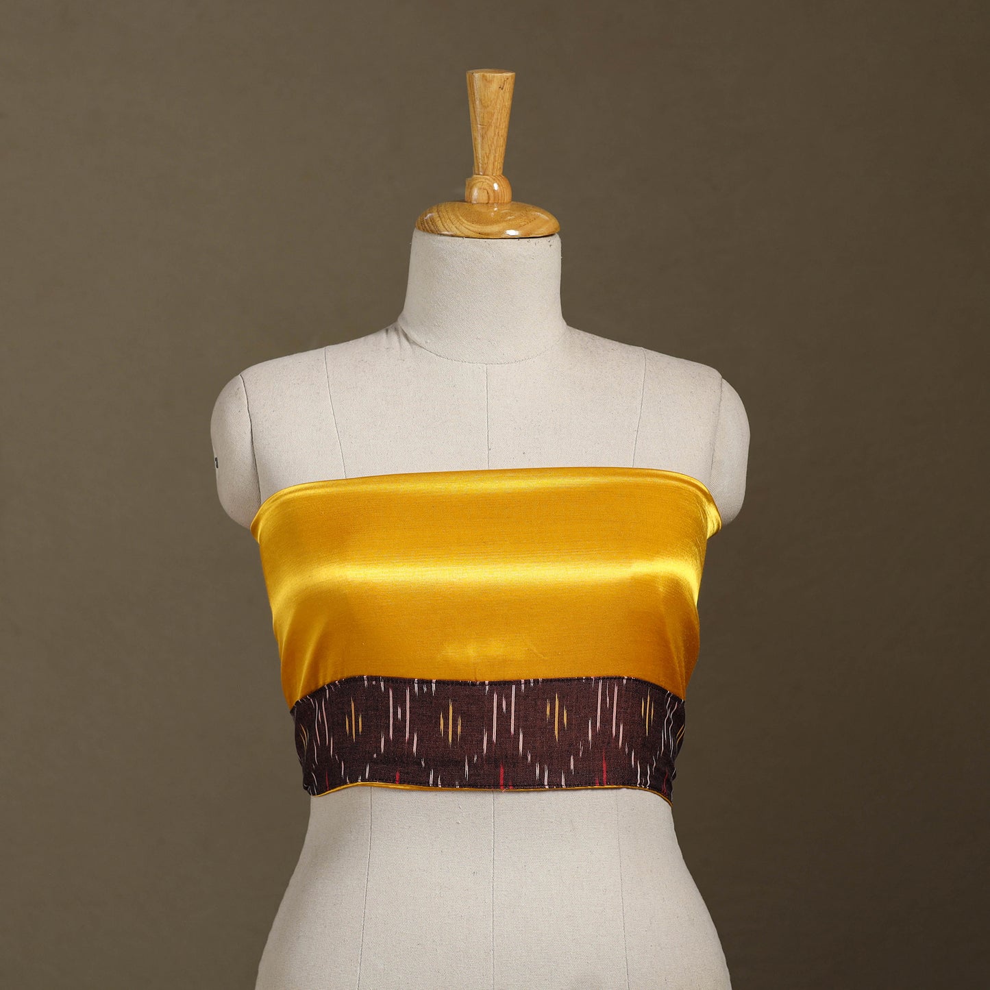 Yellow Plain Mashru Silk Blouse Piece