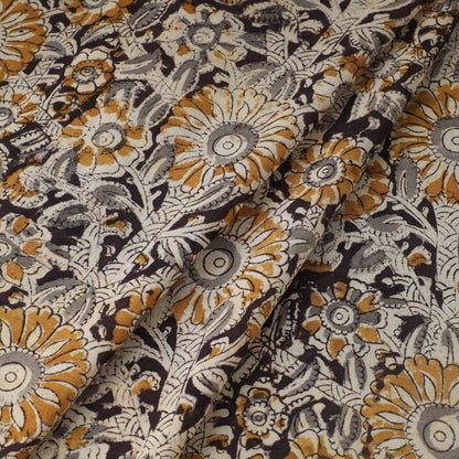 Multicolor - Pedana Kalamkari Hand Block Printed Mul Cotton Fabric 06