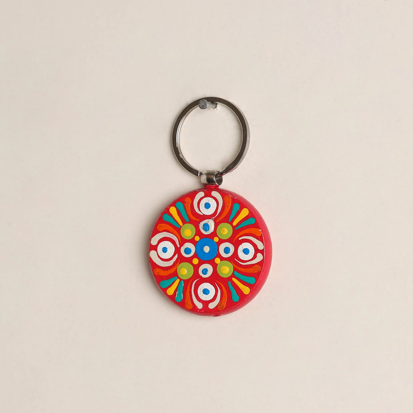 Handpainted Mandala Art Wooden Keychain 68