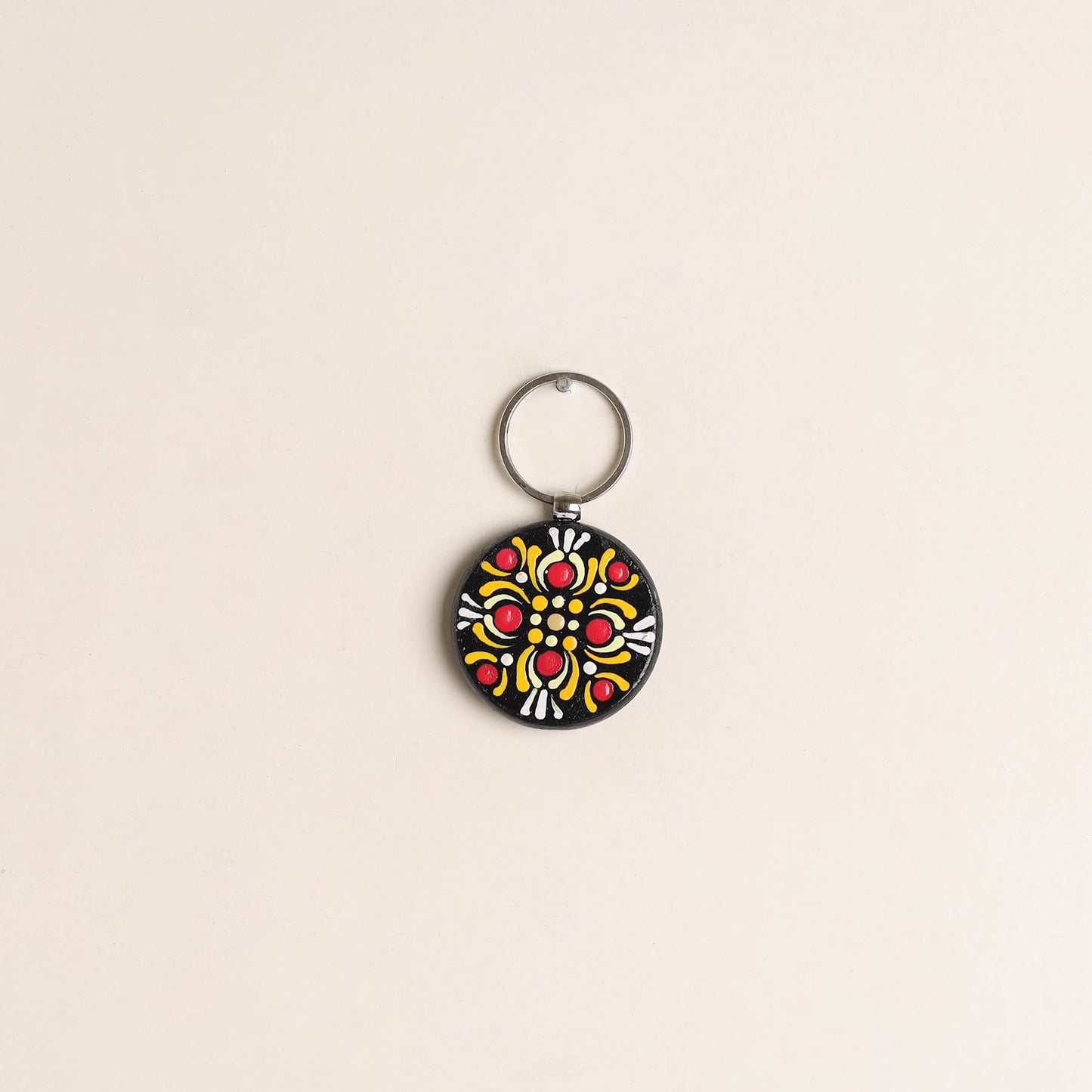 Handpainted Mandala Art Wooden Keychain 71
