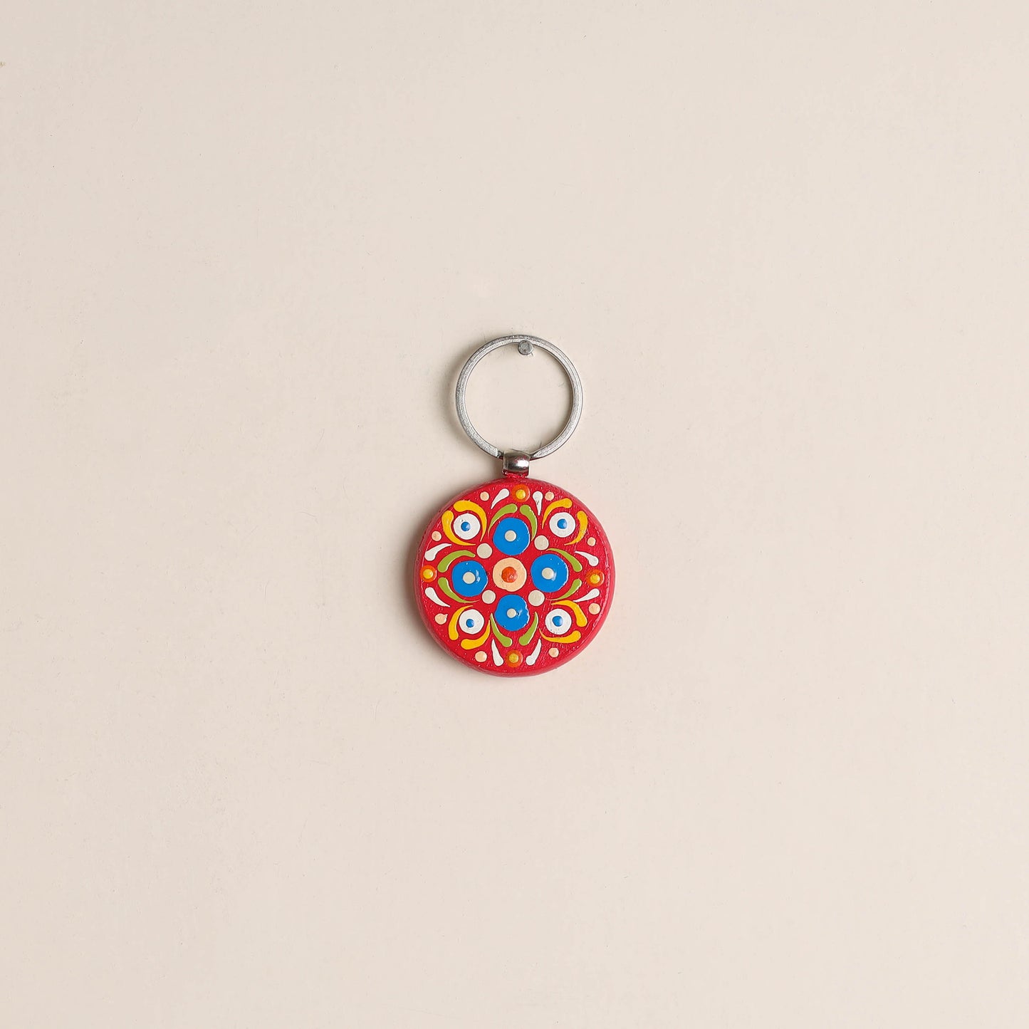 Handpainted Mandala Art Wooden Keychain 72