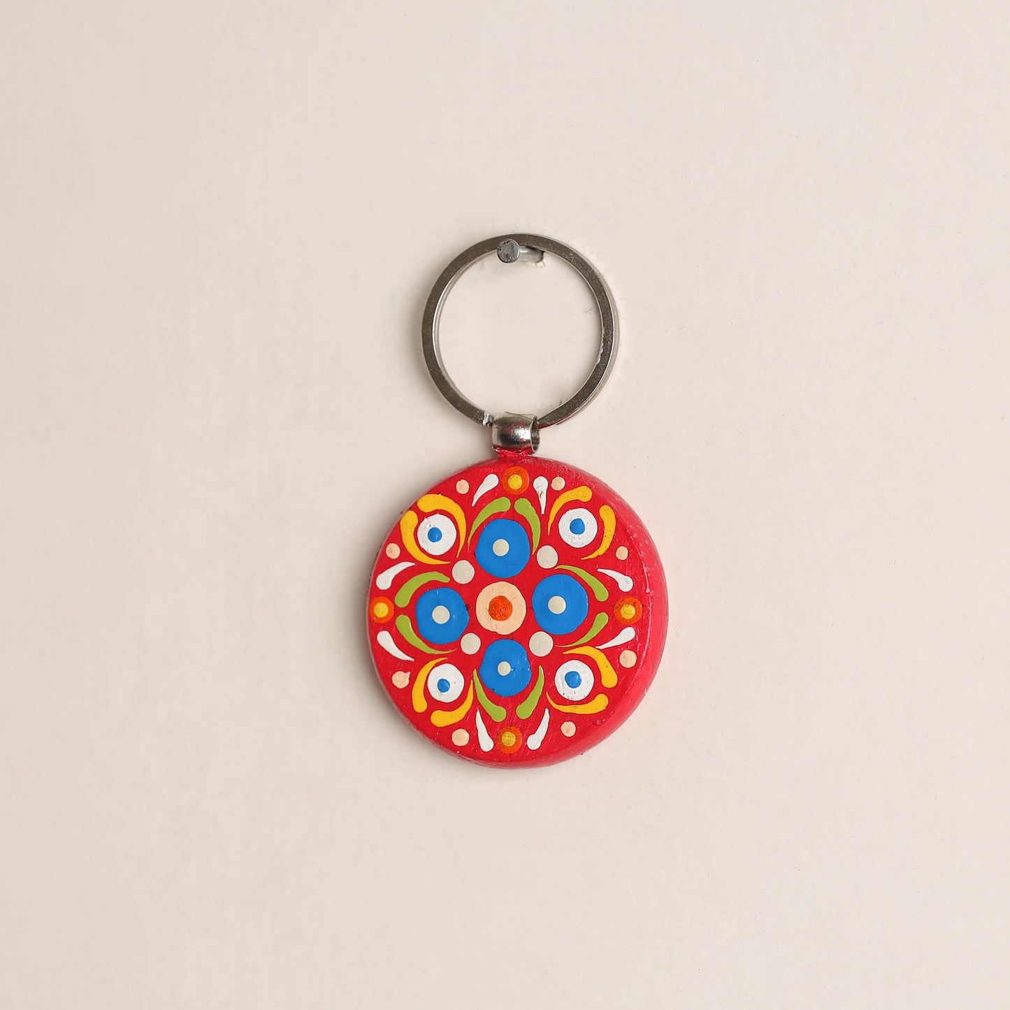 Handpainted Mandala Art Wooden Keychain 72