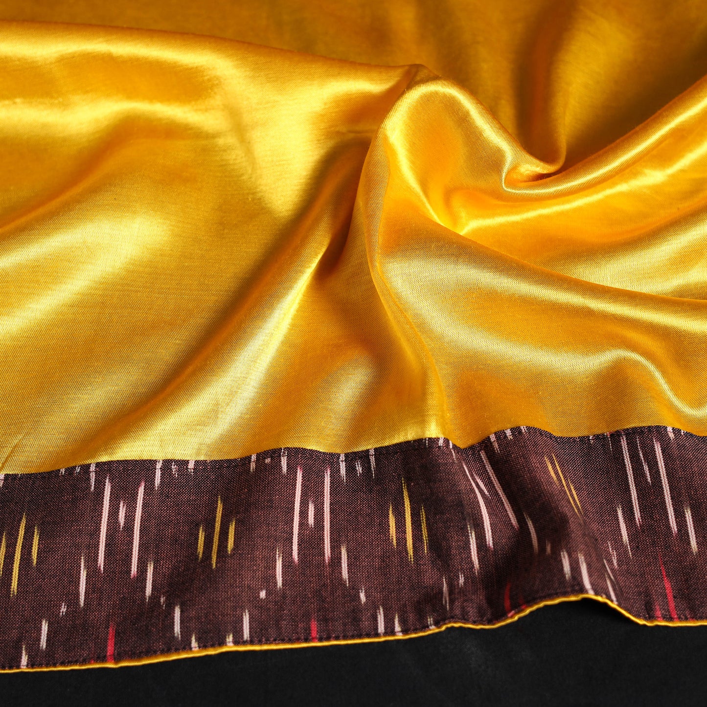 Yellow Plain Mashru Silk Blouse Piece