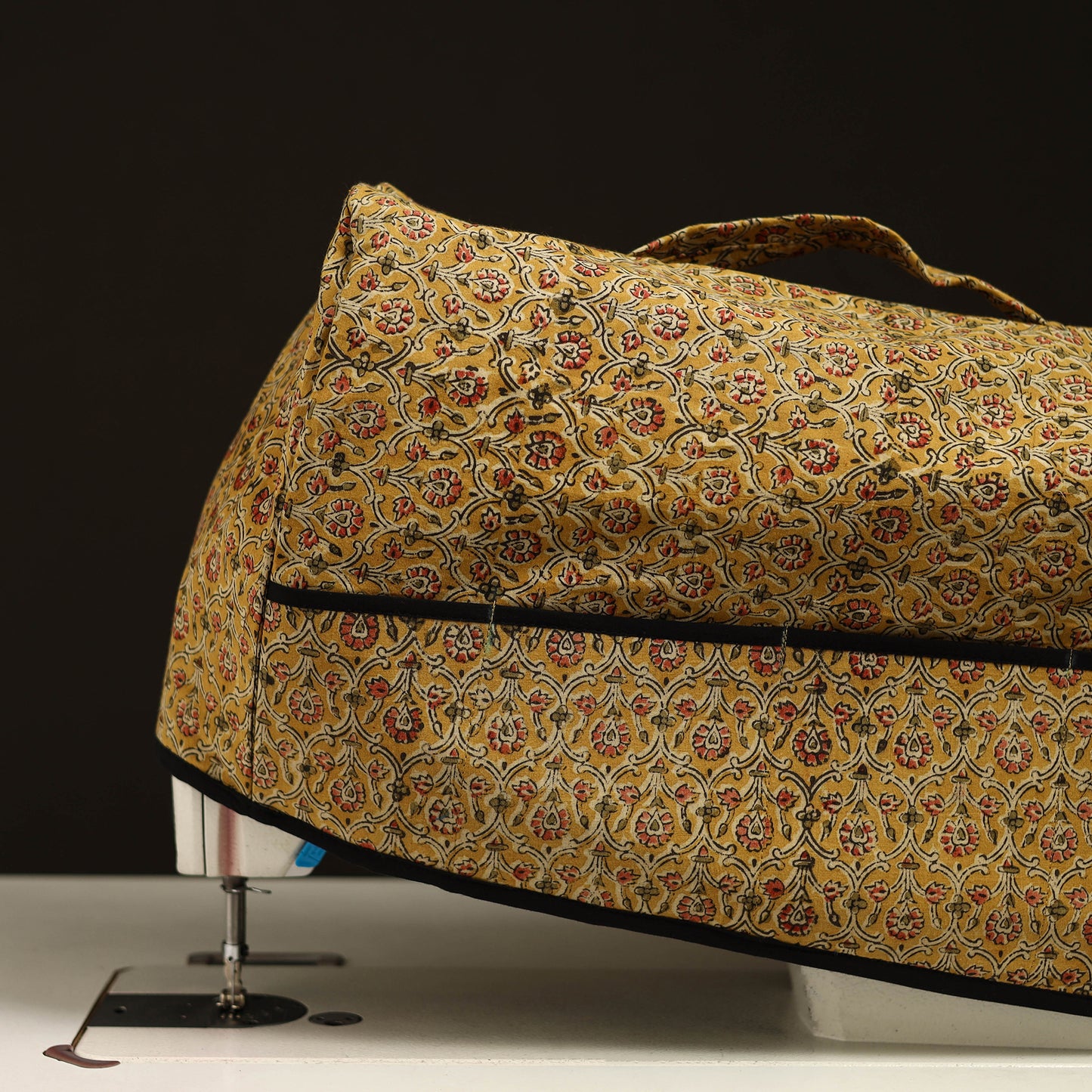 Yellow Handcrafted Cotton Sewing Machine Cover