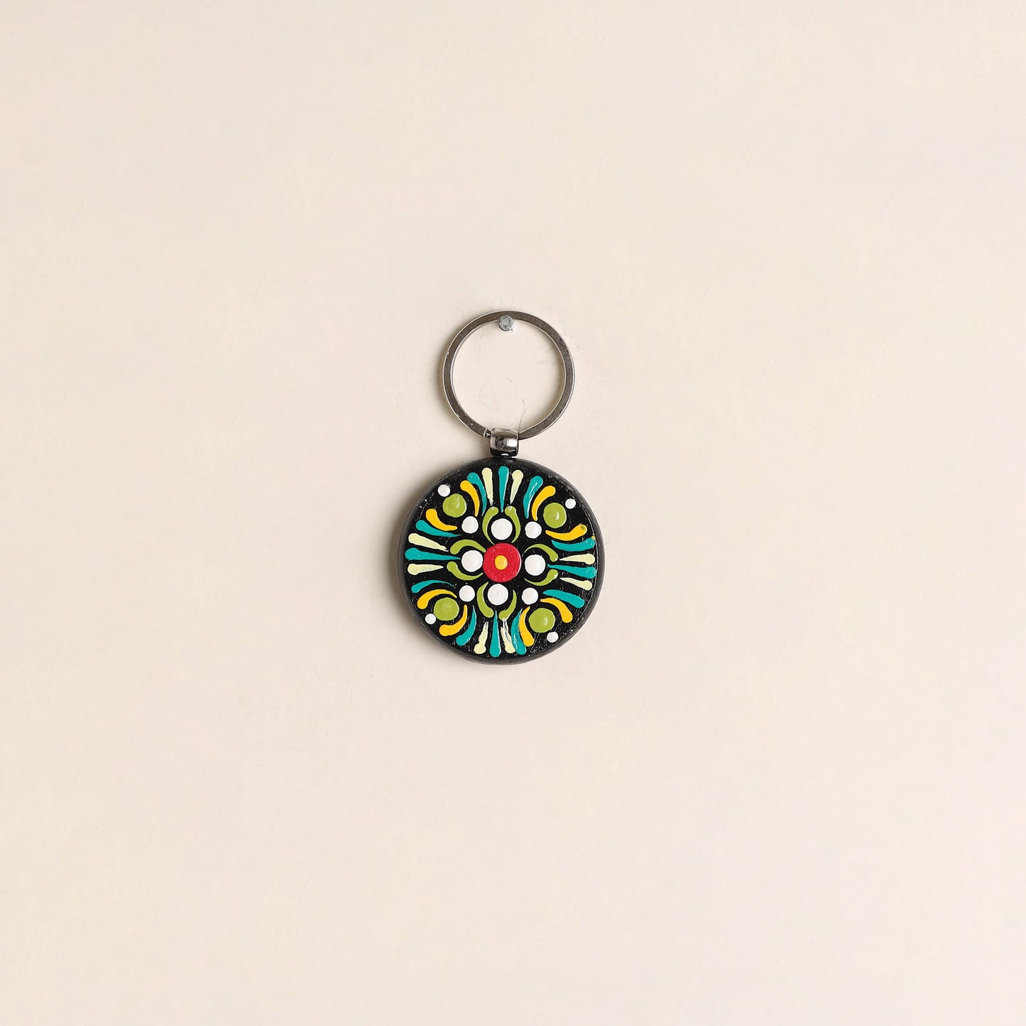 Handpainted Mandala Art Wooden Keychain 80