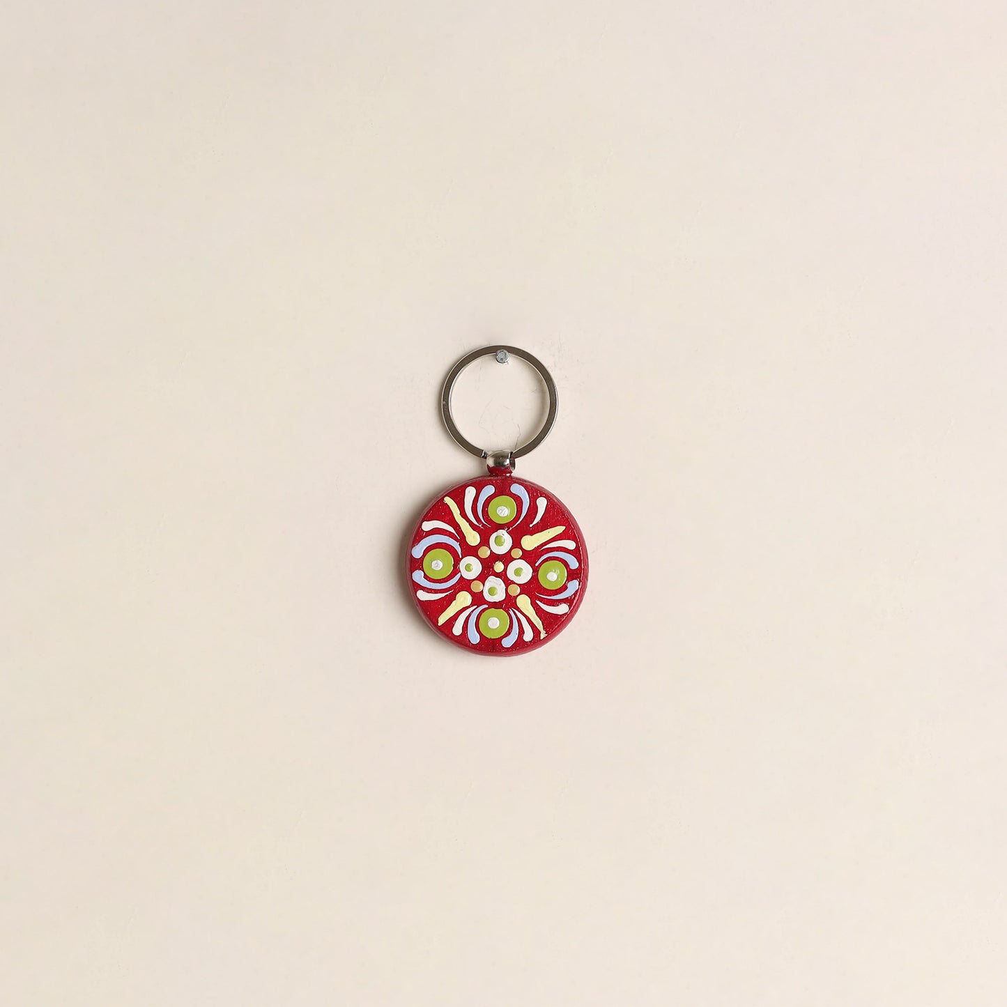 Handpainted Mandala Art Wooden Keychain 82