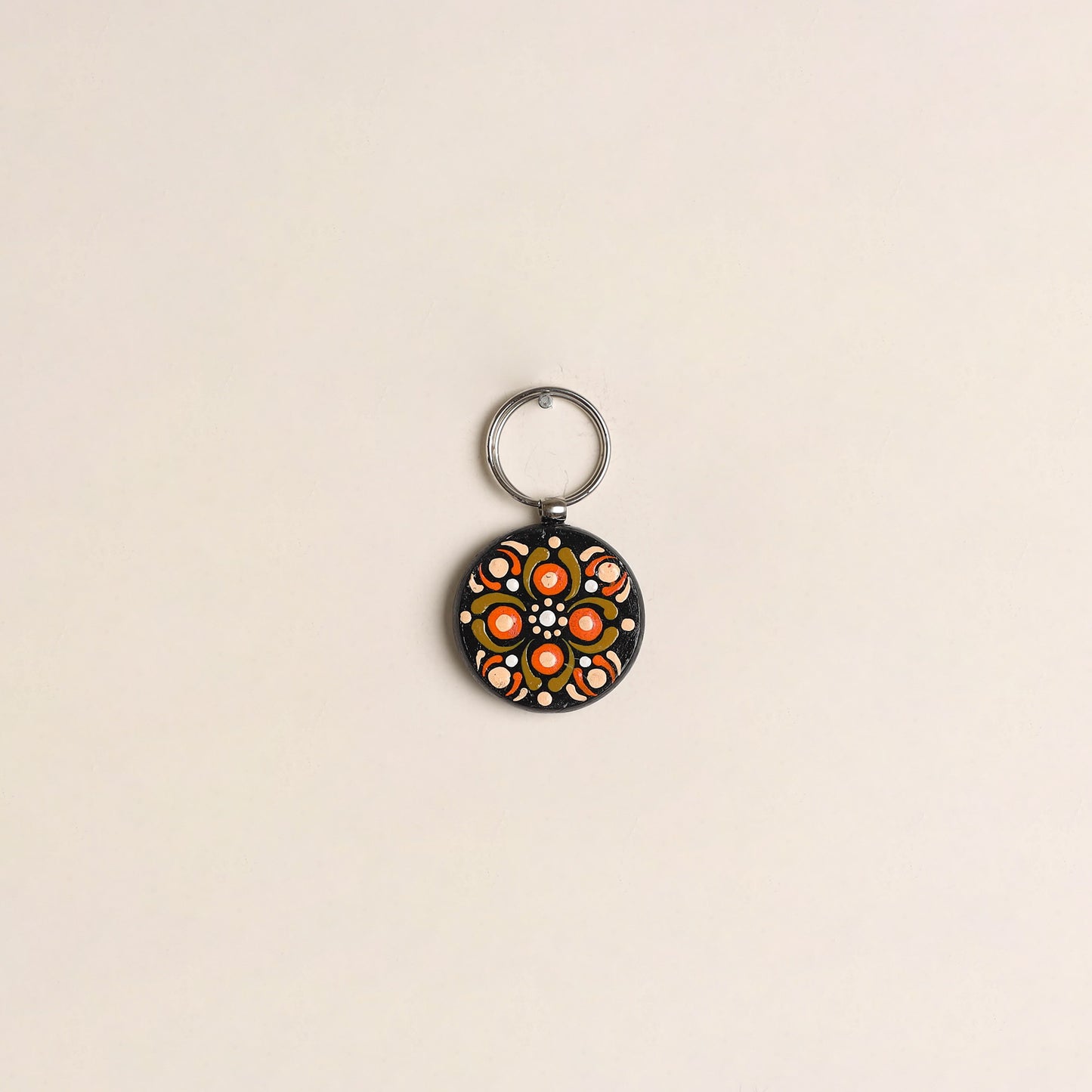 Handpainted Mandala Art Wooden Keychain 83
