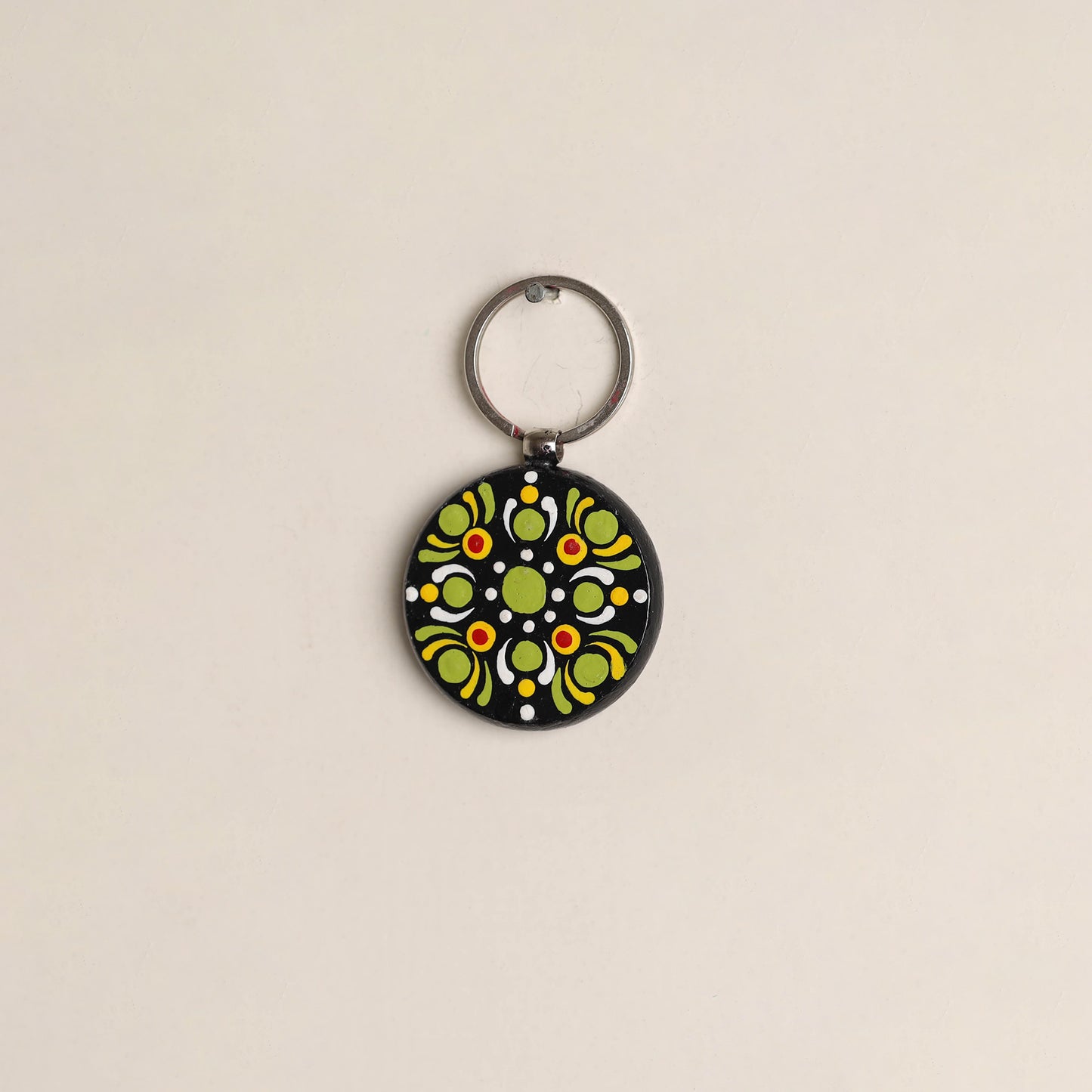 Handpainted Mandala Art Wooden Keychain 84