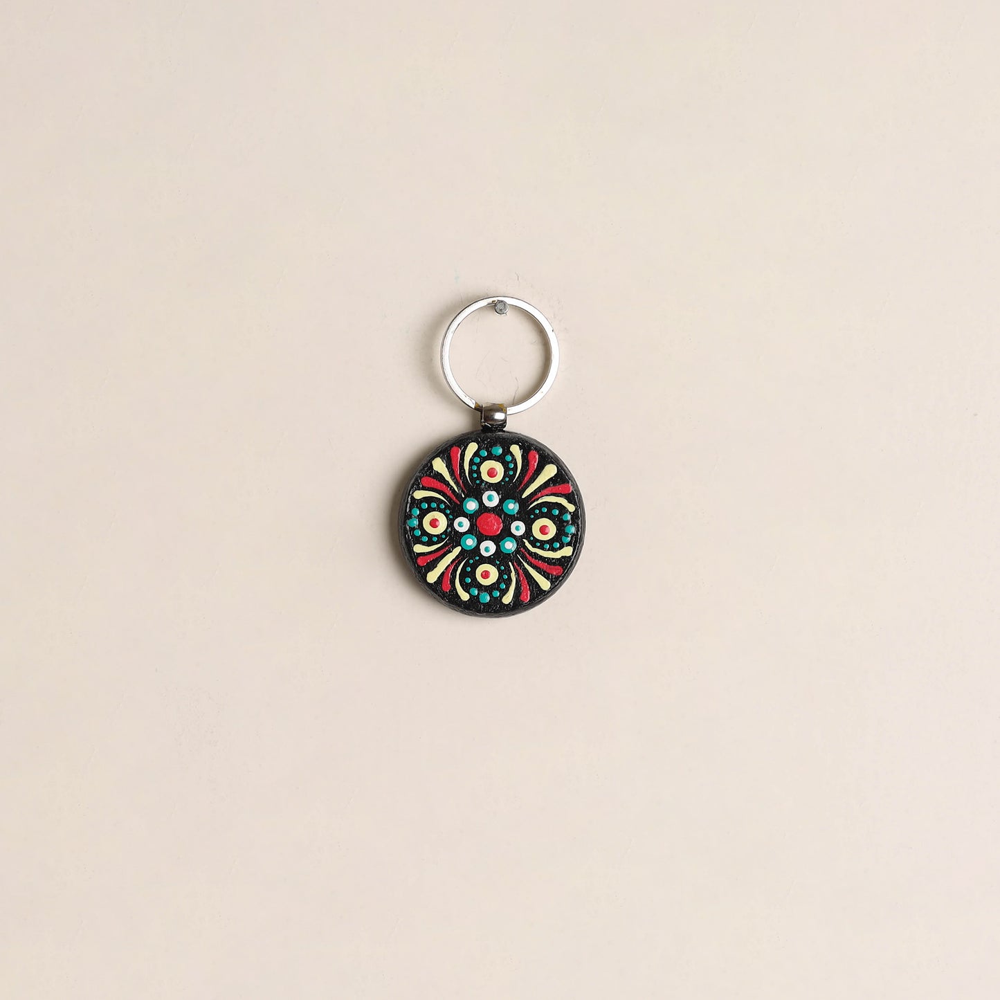 Handpainted Mandala Art Wooden Keychain 85