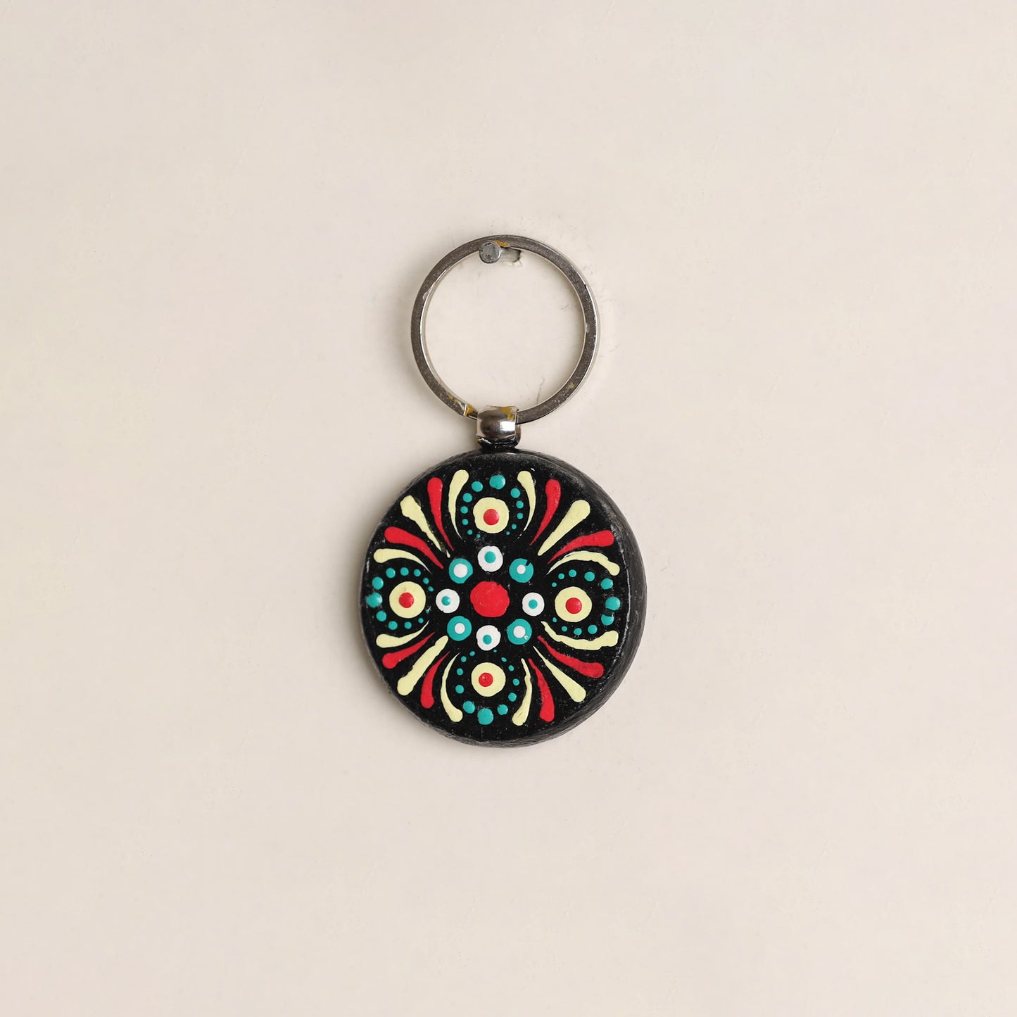 Handpainted Mandala Art Wooden Keychain 85