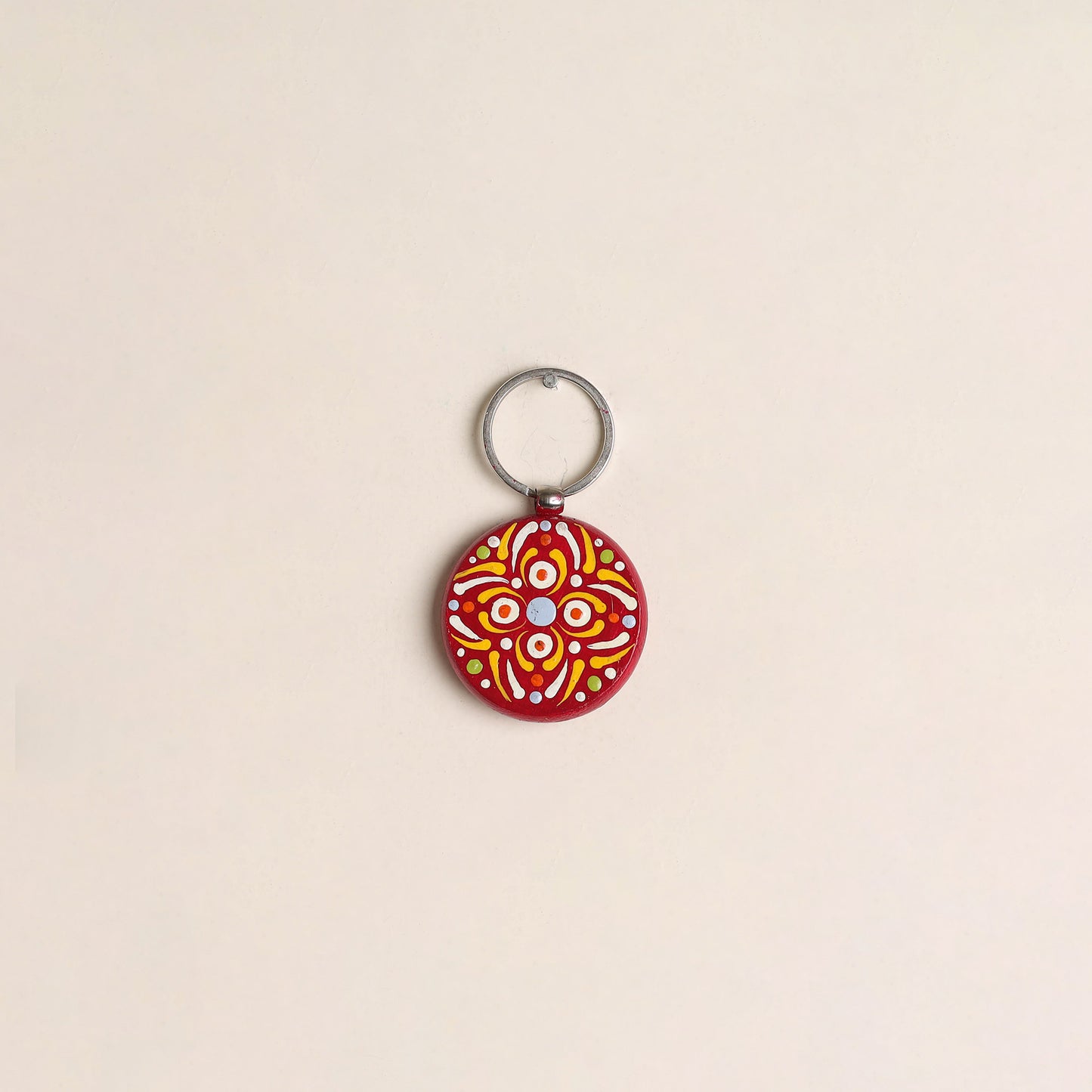 Handpainted Mandala Art Wooden Keychain 87
