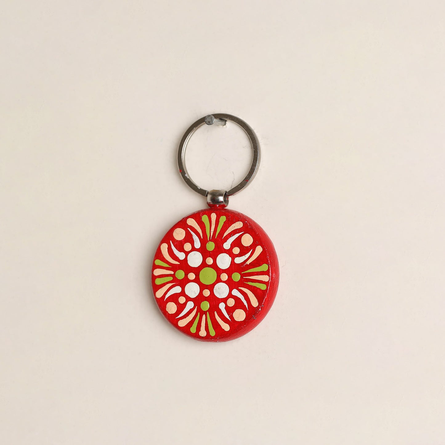 Handpainted Mandala Art Wooden Keychain 88