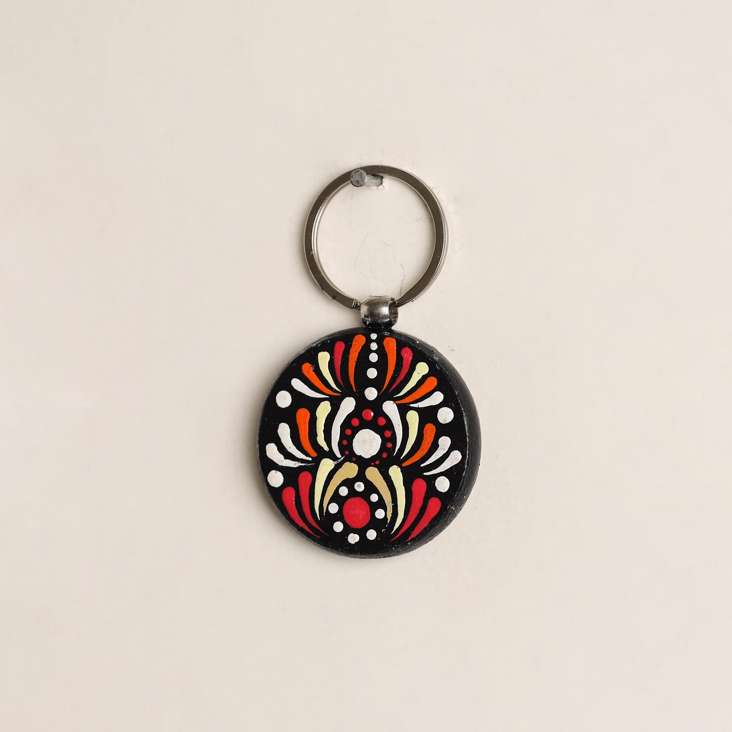 Handpainted Mandala Art Wooden Keychain 91