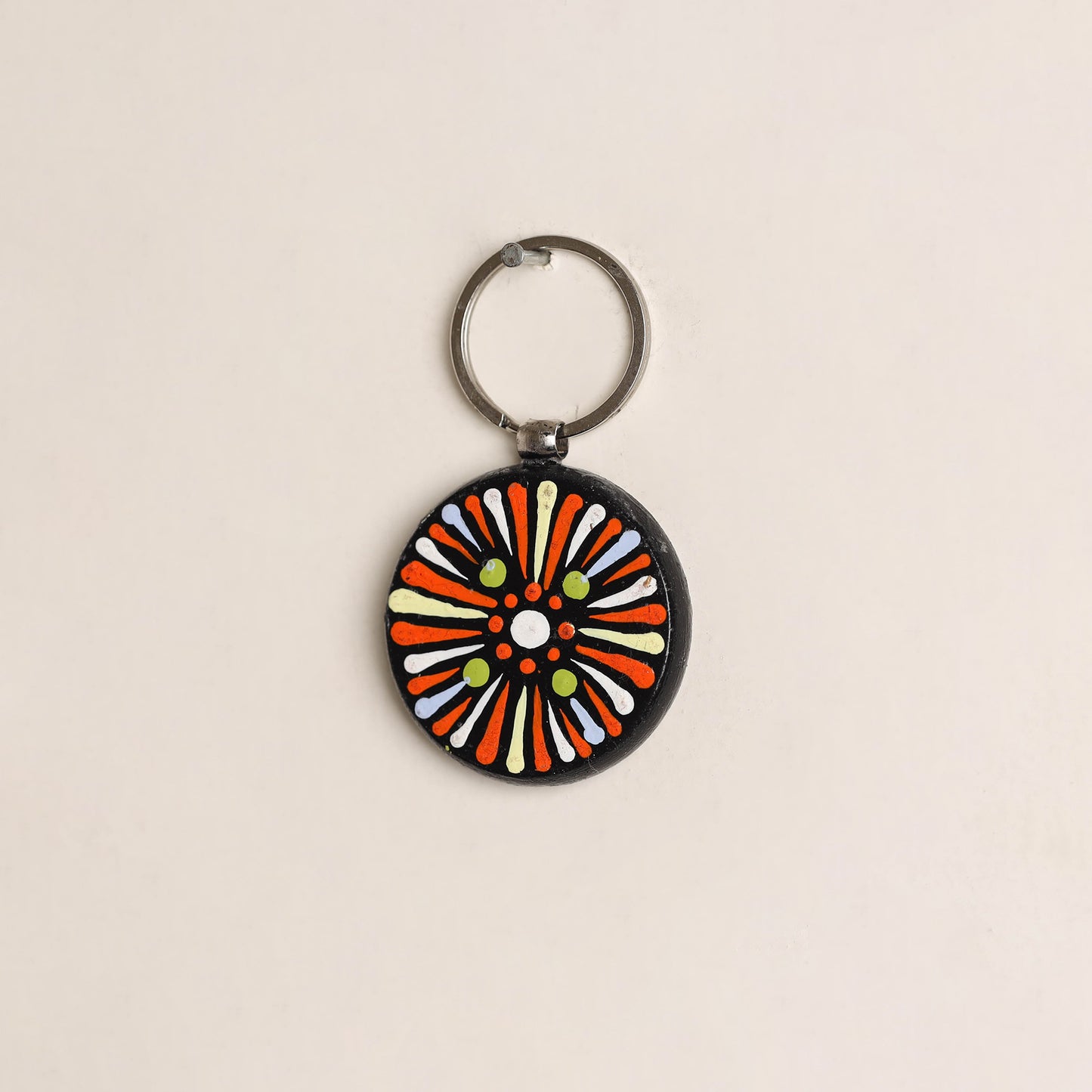 Handpainted Mandala Art Wooden Keychain 92