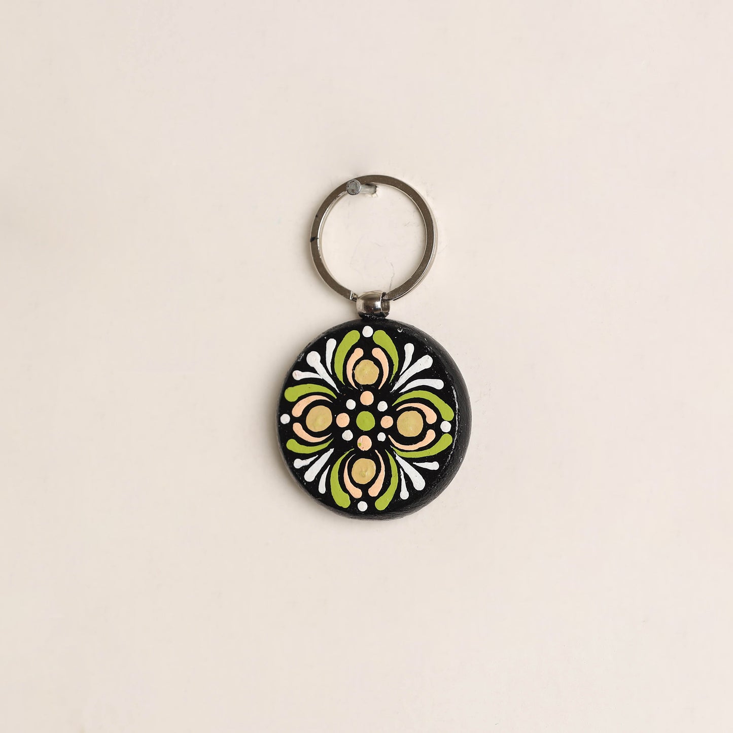 Handpainted Mandala Art Wooden Keychain 95