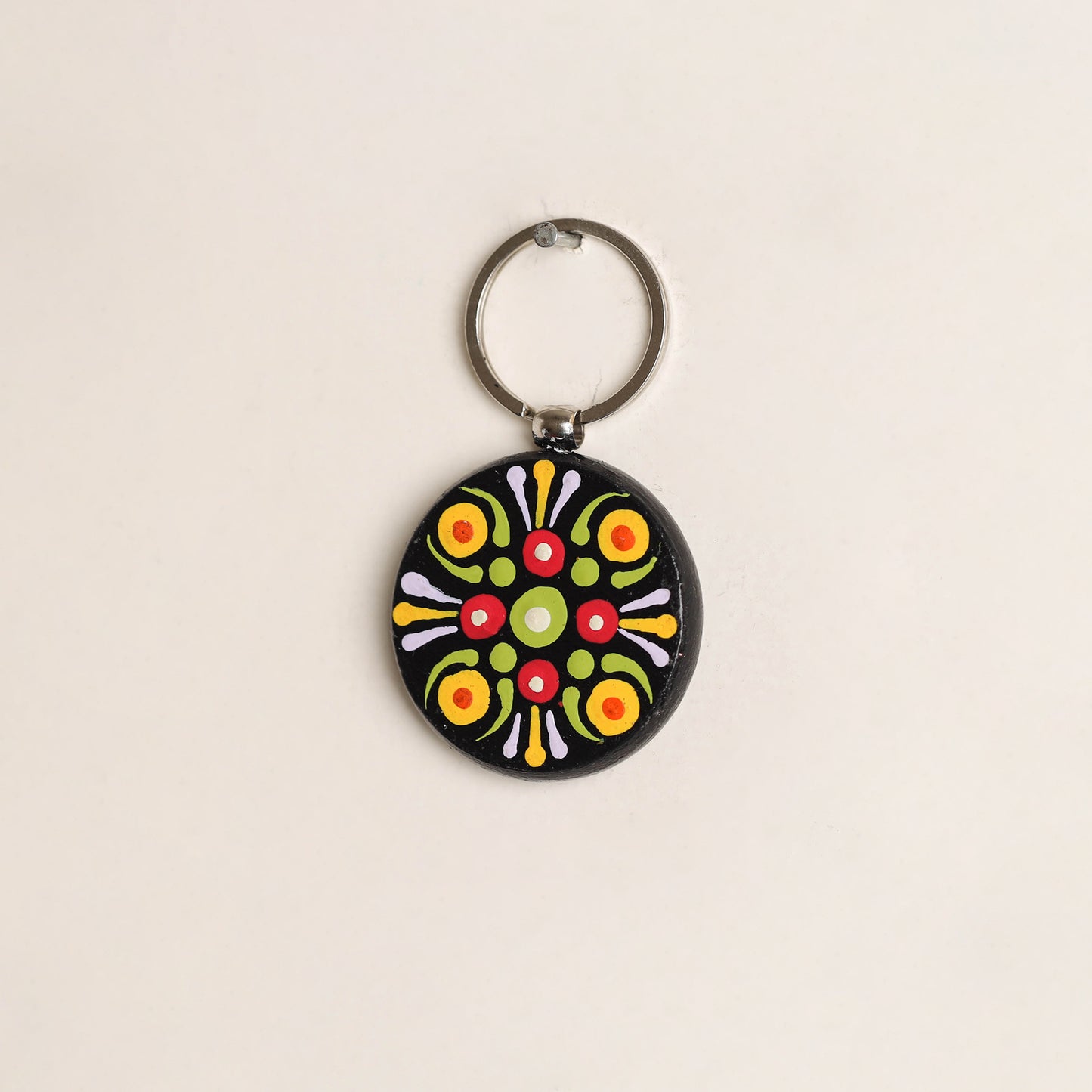 Handpainted Mandala Art Wooden Keychain 96