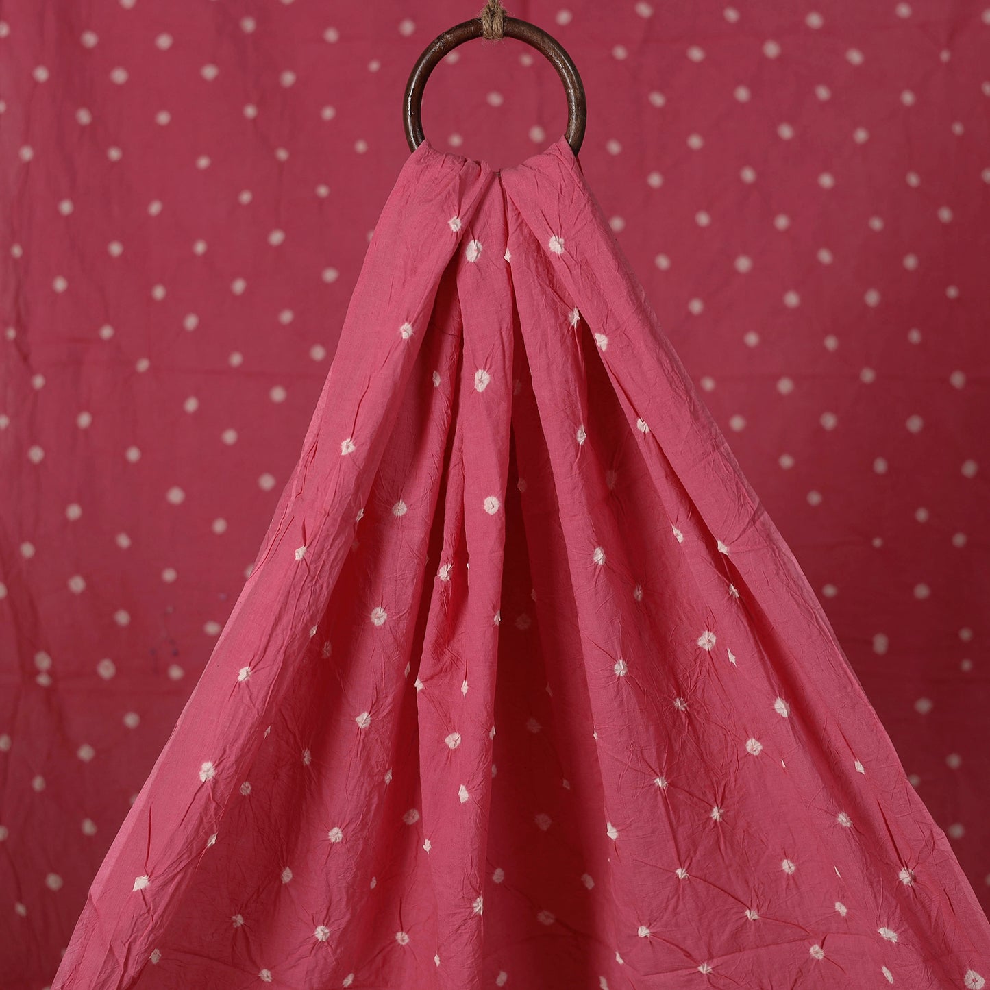 Pink - Kutch Bandhani Tie-Dye Pure Mul Cotton Fabric 04