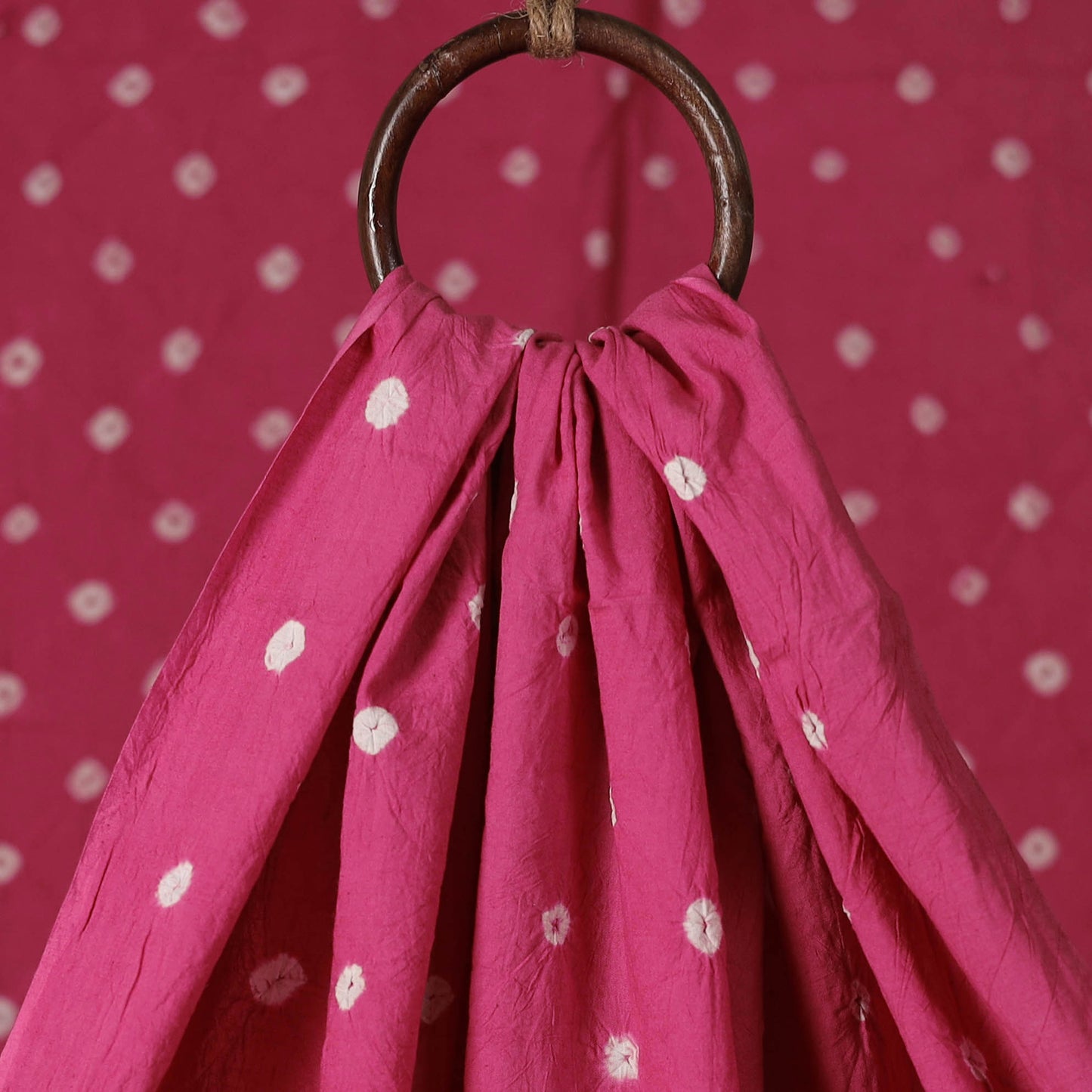 Pink - Kutch Bandhani Tie-Dye Pure Mul Cotton Fabric 27