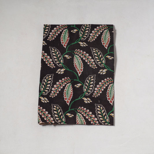 Black - Kalamkari Printed Cotton Precut Fabric (0.7 meter) 100