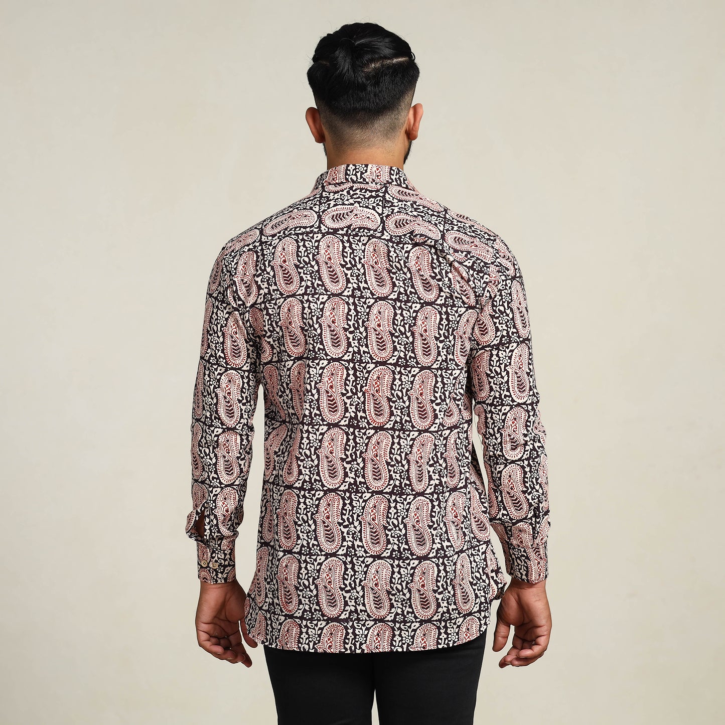 Buy Bagh Hand Block Printed Cotton Men Full Sleeve Shirt Online at iTokri.com