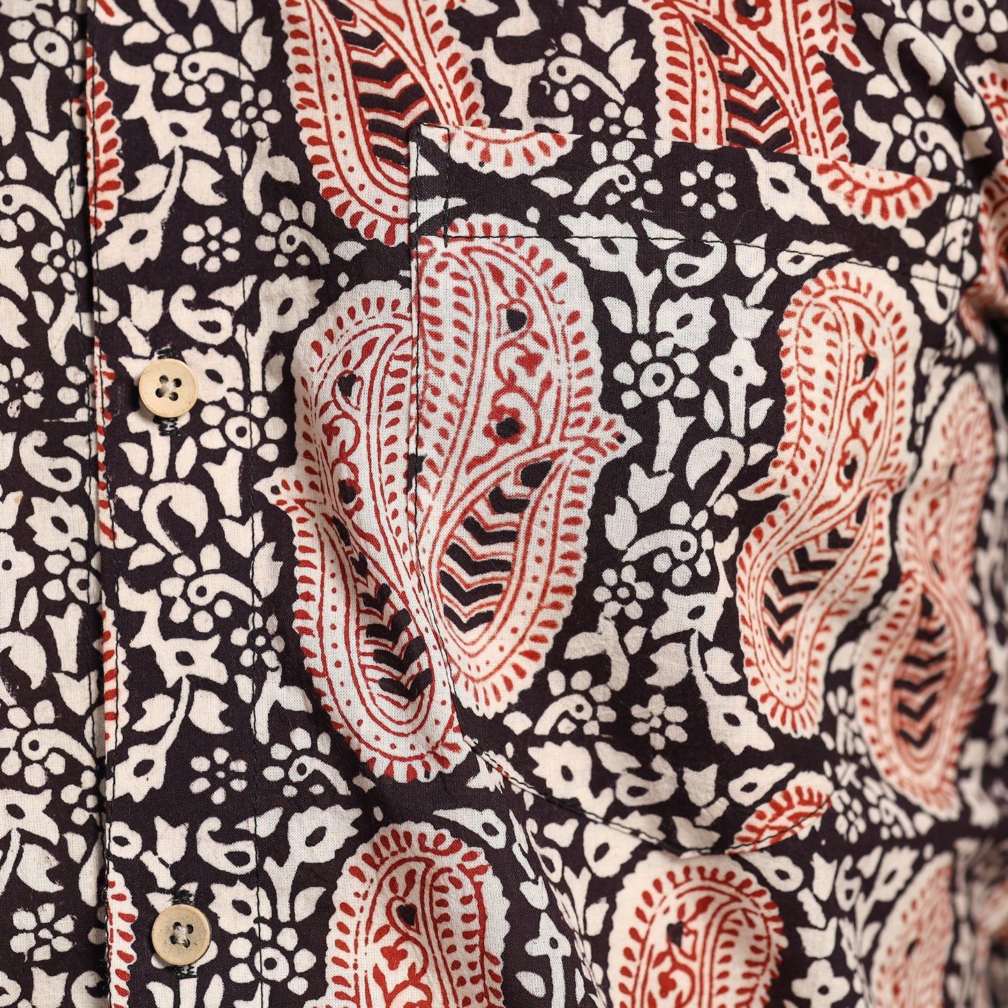 Buy Bagh Hand Block Printed Cotton Men Full Sleeve Shirt Online at iTokri.com