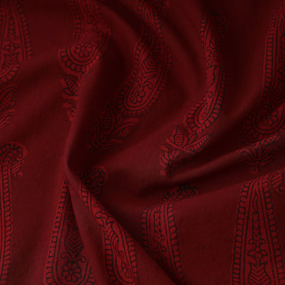 Red - Bagh Block Printed Cotton Fabric 02