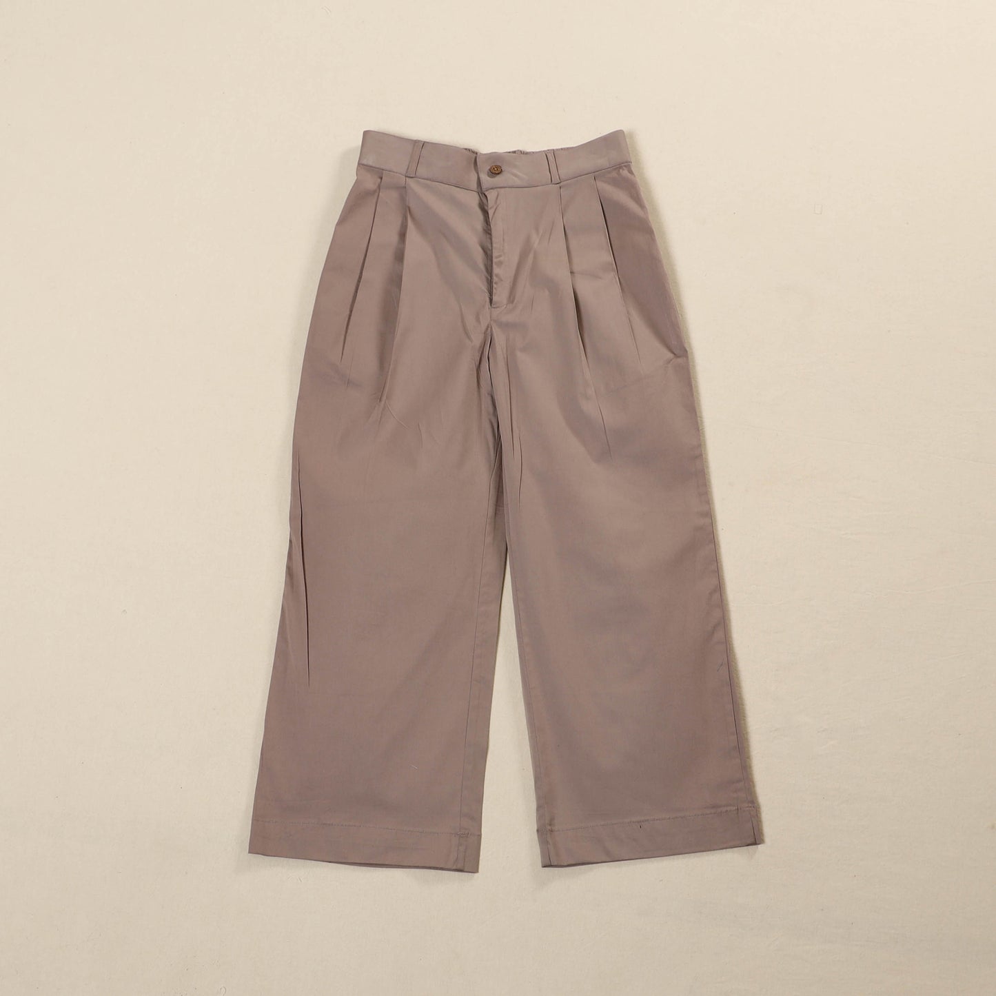 Beige - Cotton Lycra Elasticated Plain Pant for Women 05