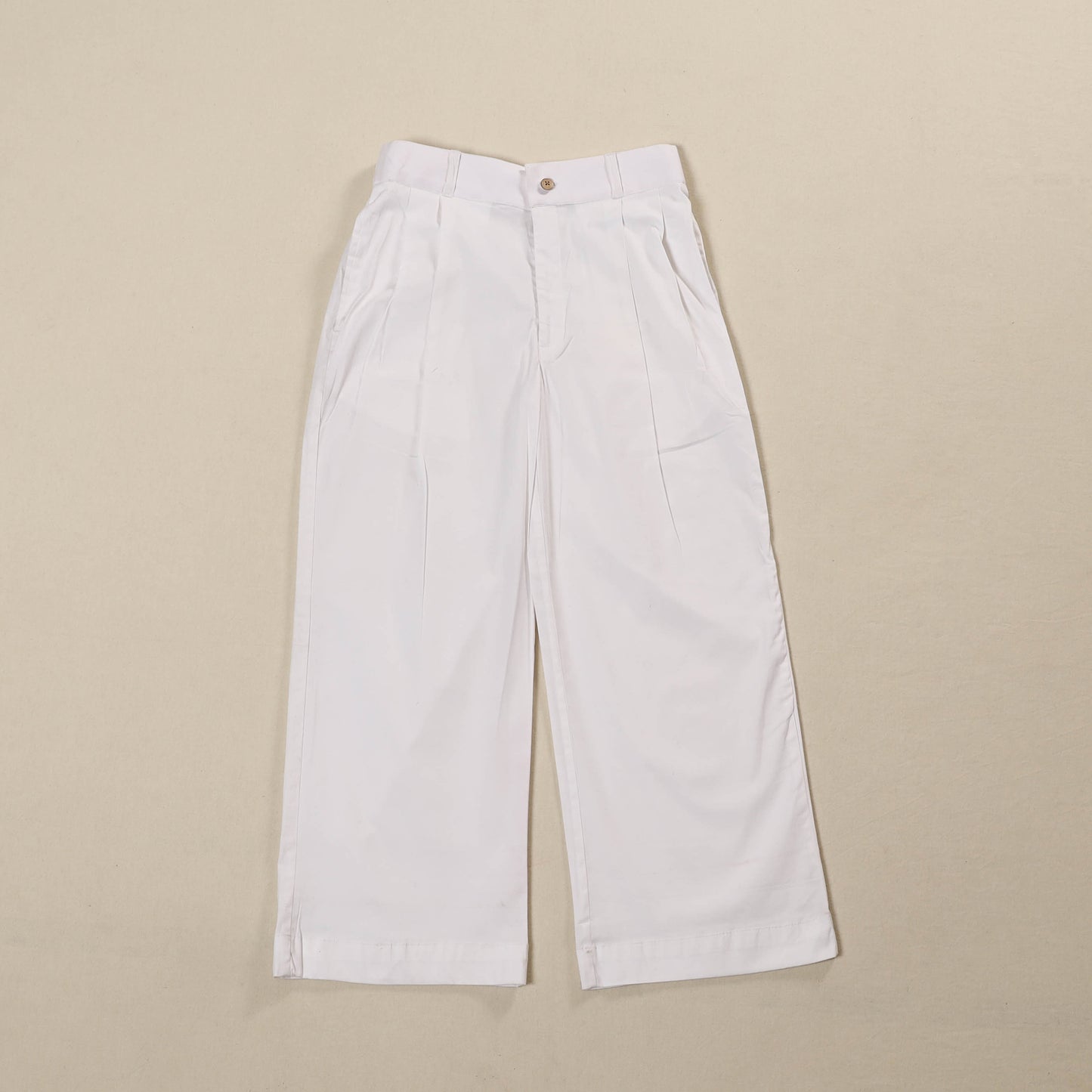 White - Cotton Lycra Elasticated Plain Pant for Women 04
