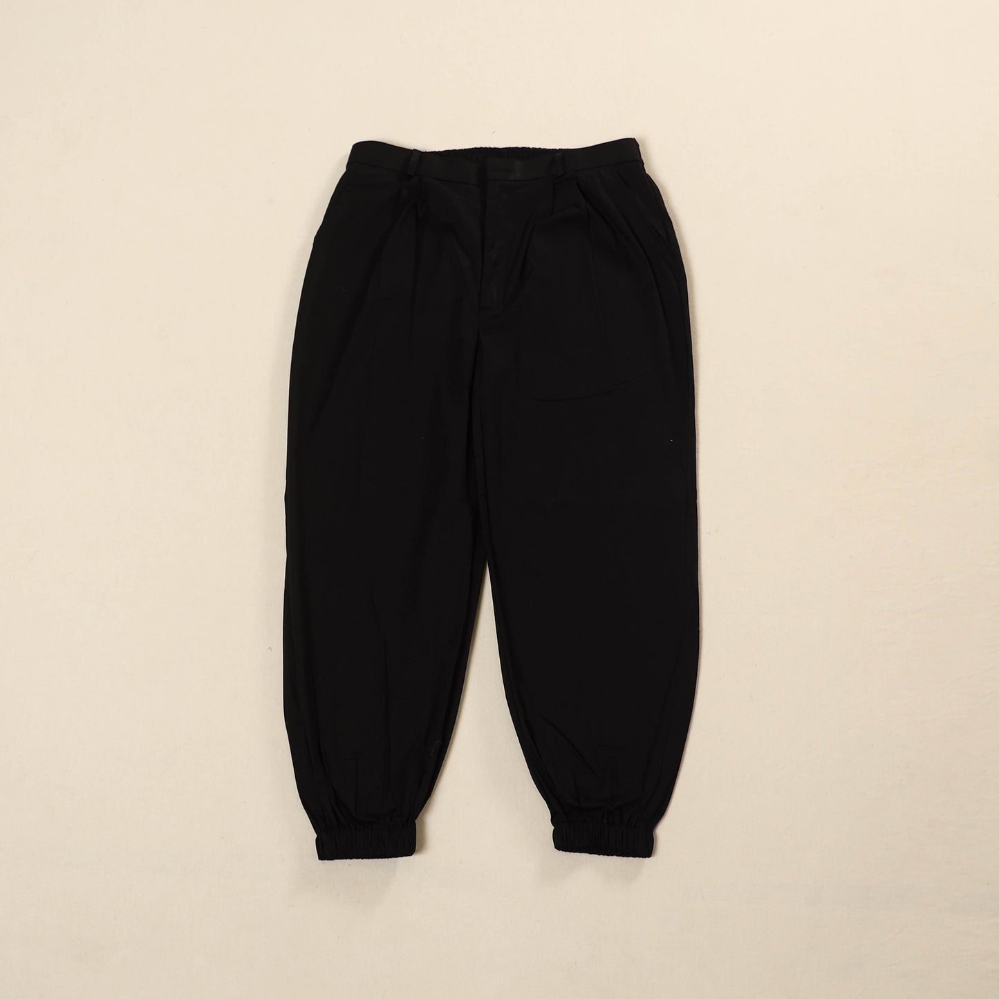 Black - Cotton Lycra Elasticated Plain Pant for Women 10
