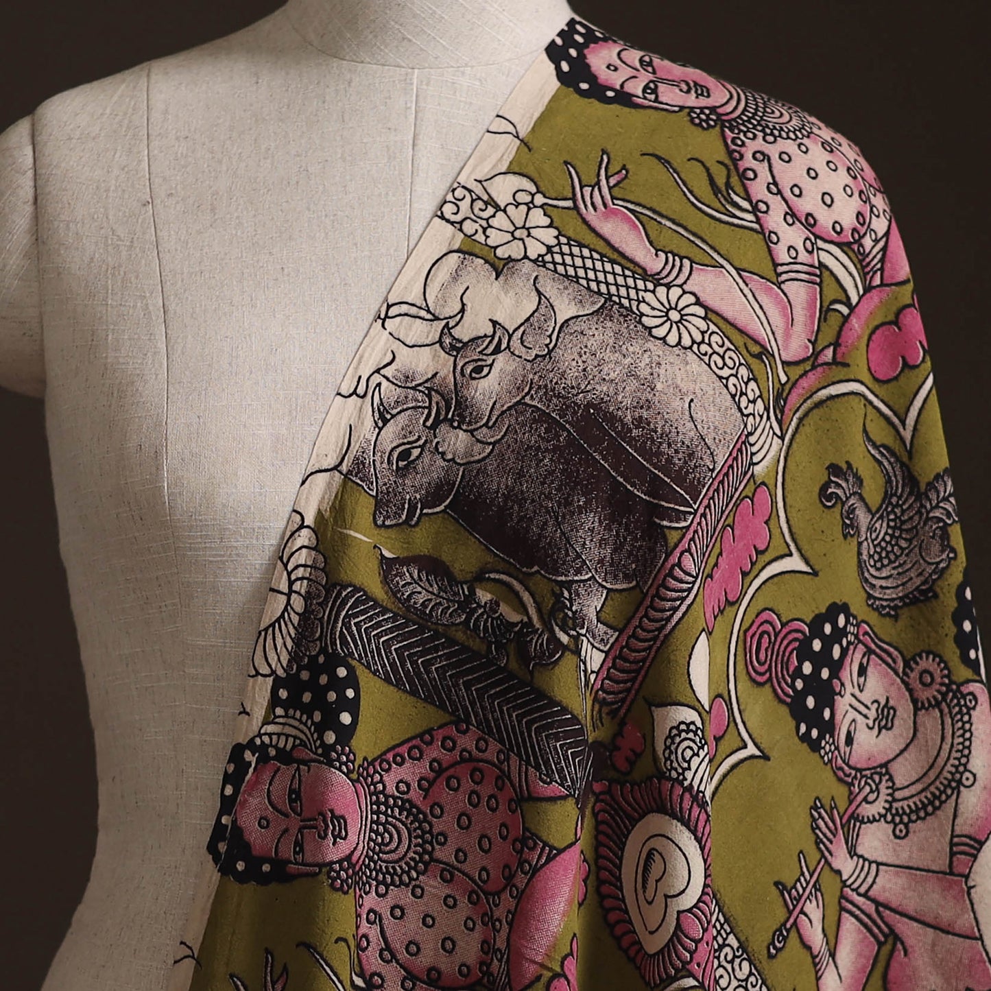 multicolor - Kalamkari Printed Cotton Fabric 02