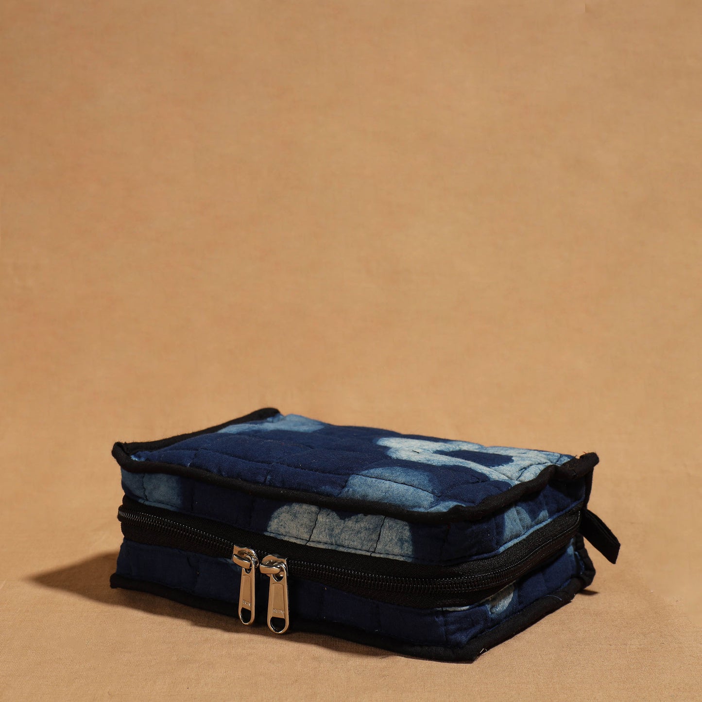 Blue Handmade 4 Pockets Cotton Jewelry Bag