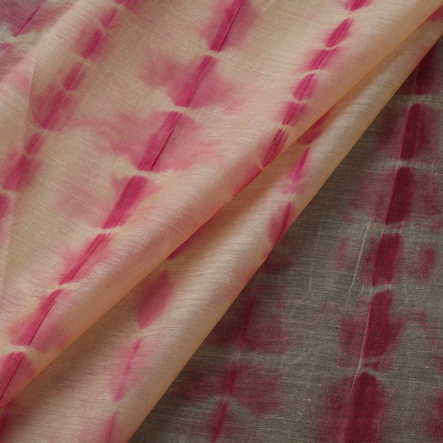 Pink - Shibori Tie-Dye Chanderi Silk Fabric 06