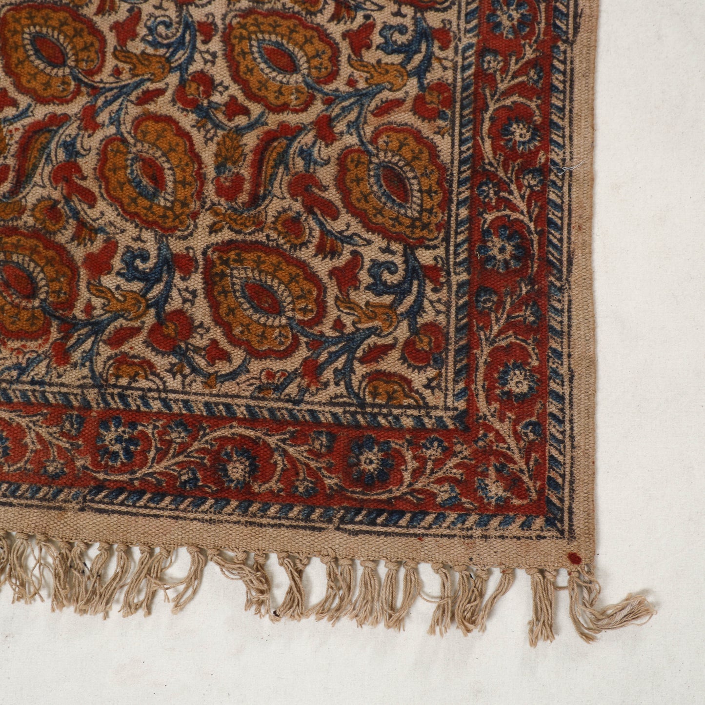 Multicolor - Warangal Handwoven Kalamkari Block Print Cotton Floor Mat (2 x 3 Feet) 10
