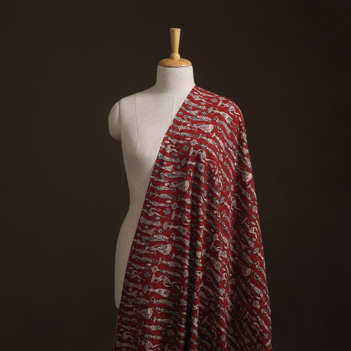 Red - Kalamkari Printed Cotton Fabric 24